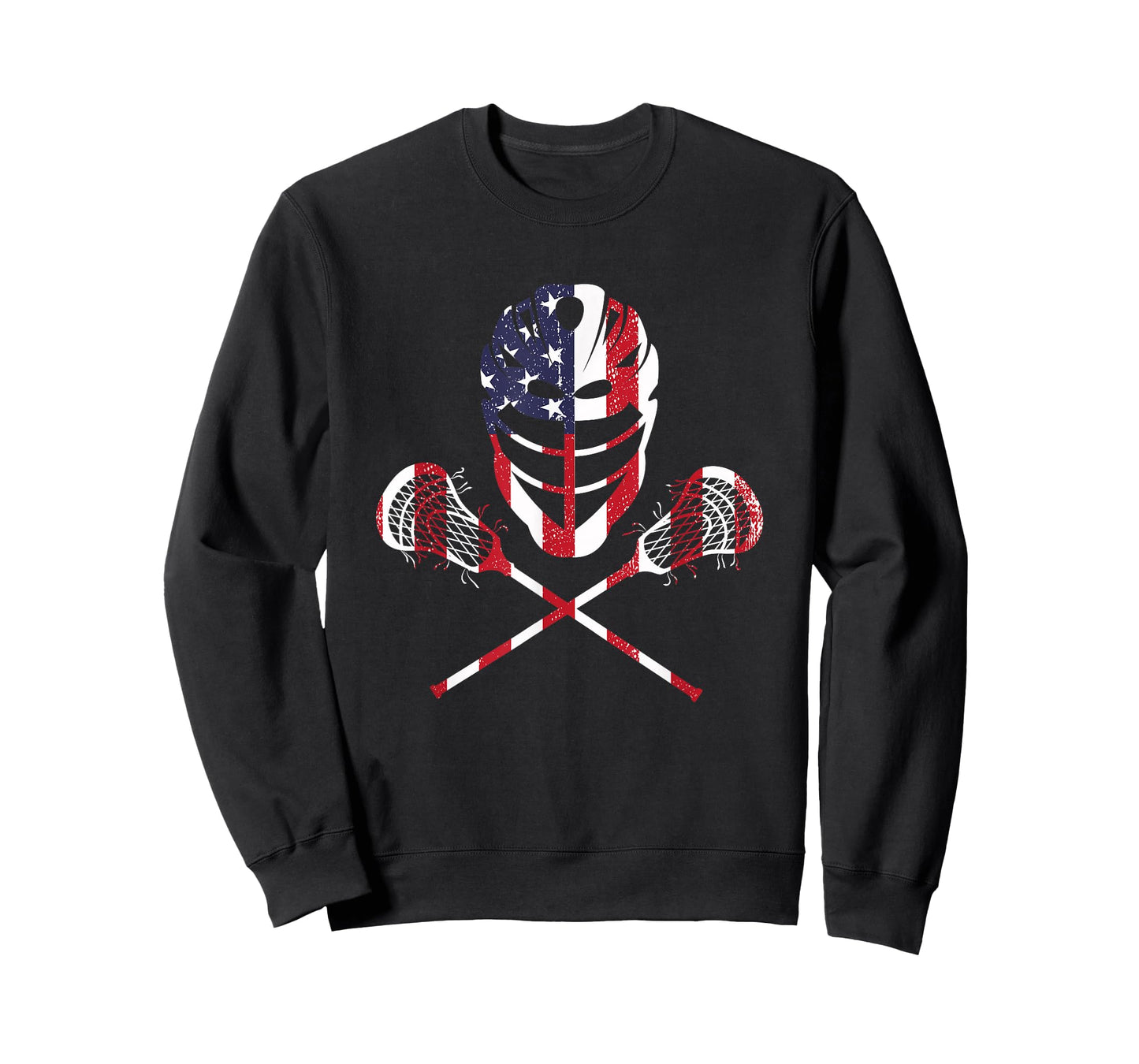 Lacrosse American Flag Lax Helmet Sticks 4th of July T-Shirt
