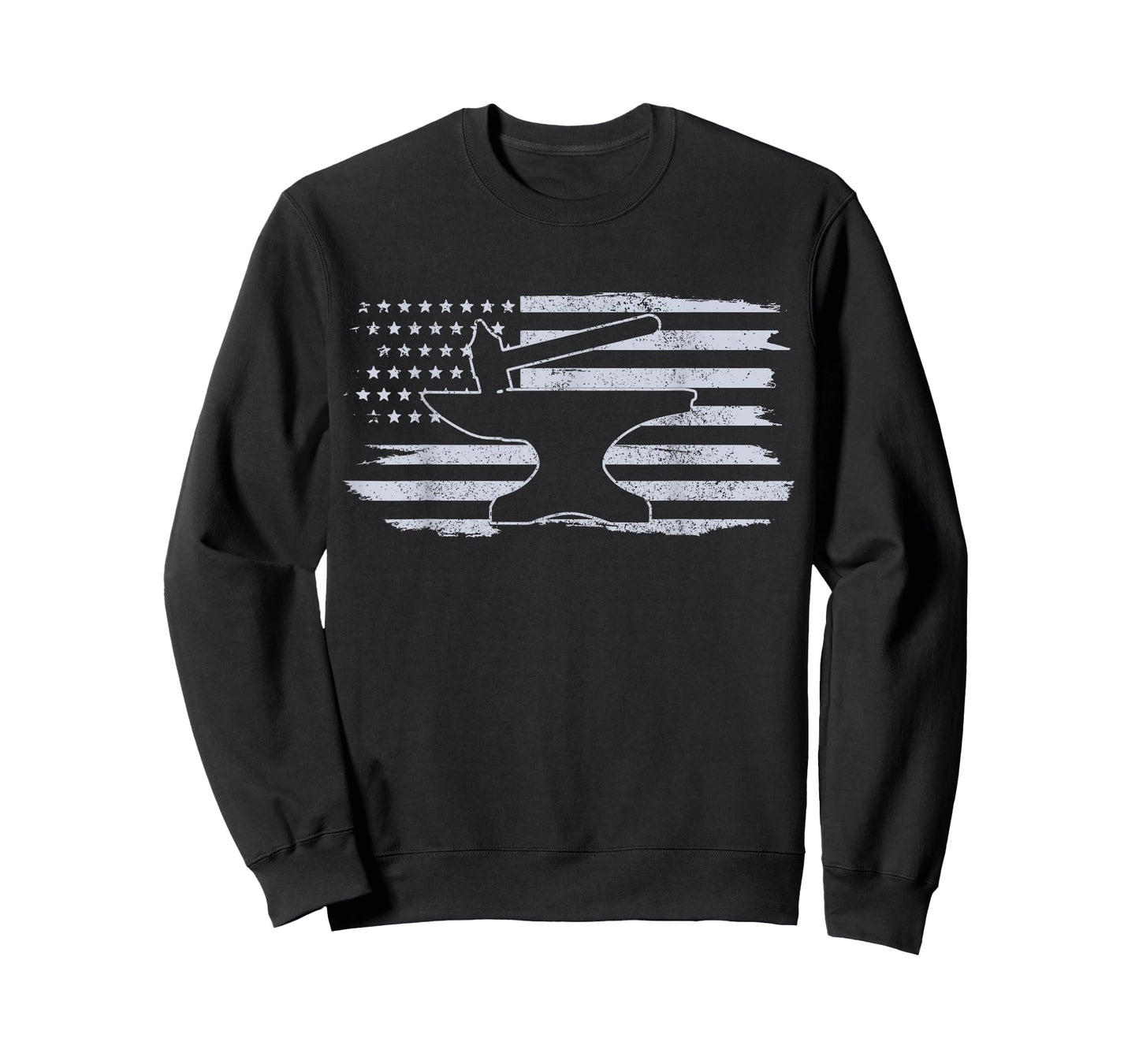Blacksmith - Hammer Anvil USA Flag Knife Maker Steel Gift T-Shirt