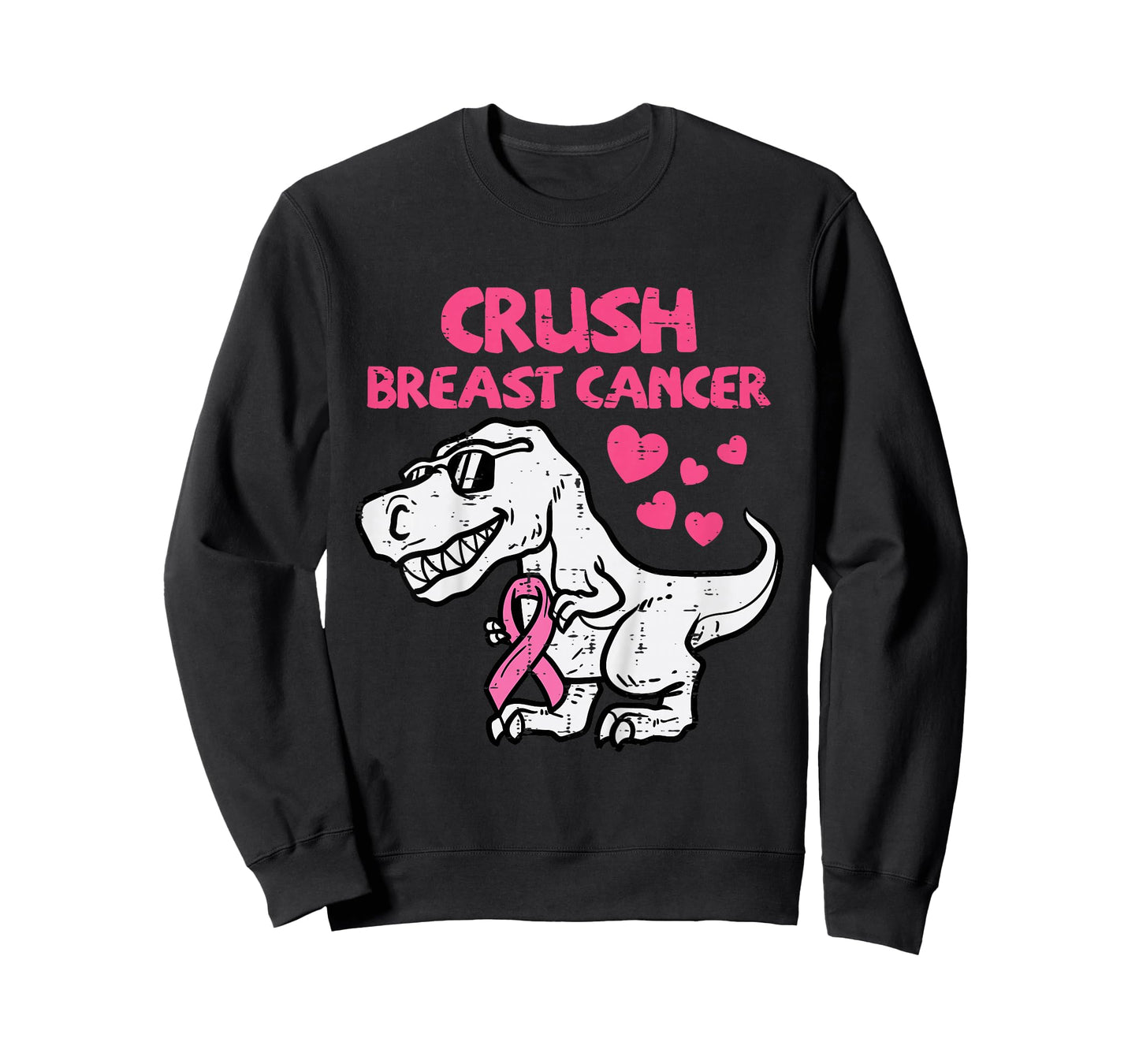 Crush Breast Cancer Trex Dino Awareness Toddler Boys Kids T-Shirt