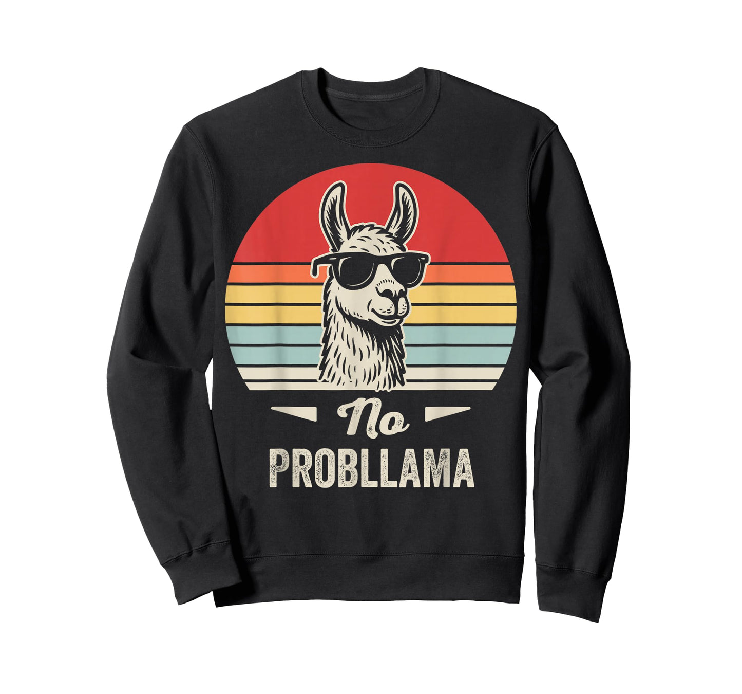 No Probllama Retro Llama Humor Design T-Shirt