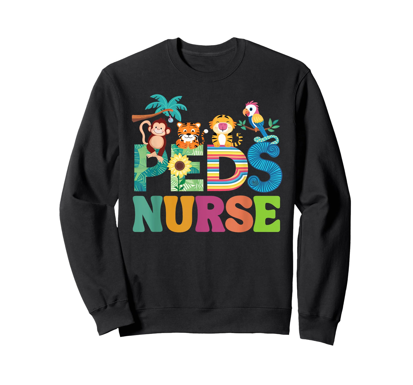Colorful Peds Nurse Cute Animals PEDS Oncology Nurse T-Shirt