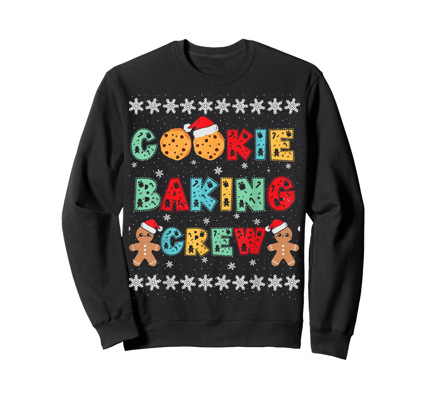 Cookie Baking Crew Gingerbread Men with Xmas Hats T-Shirt