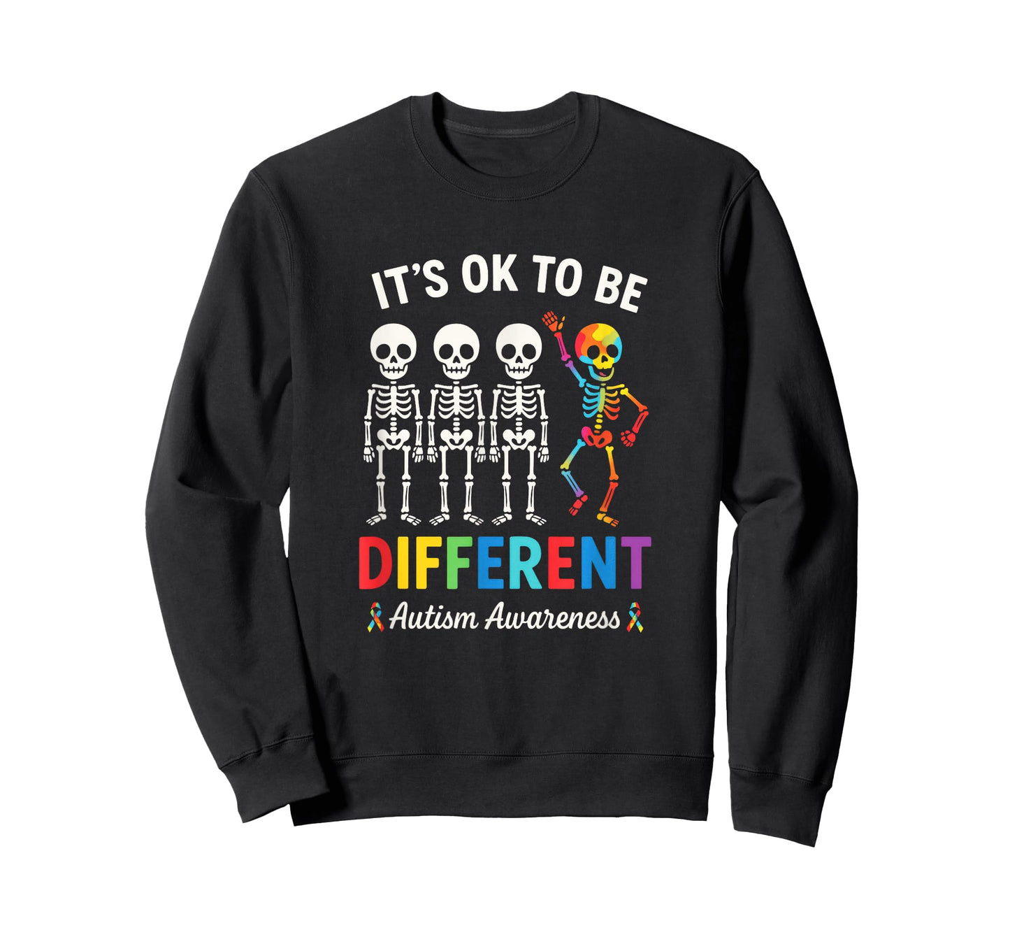 It's OK to BE Different - Autism Awareness Skeleton T-Shirt