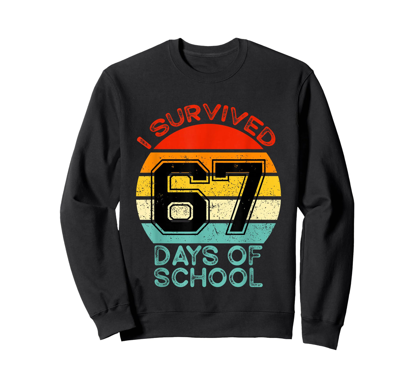 Funny Retro I Survived 67 Days of School Teachers Students T-Shirt