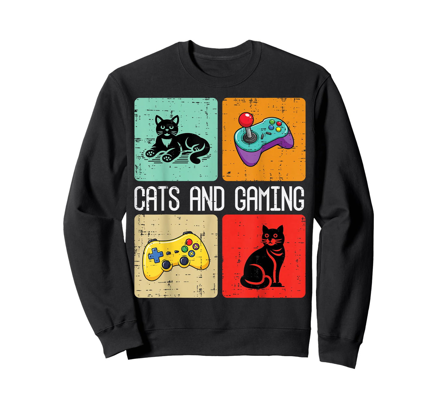 Cats and Gaming Retro Video Gamer Player Men Boys Kids Women T-Shirt