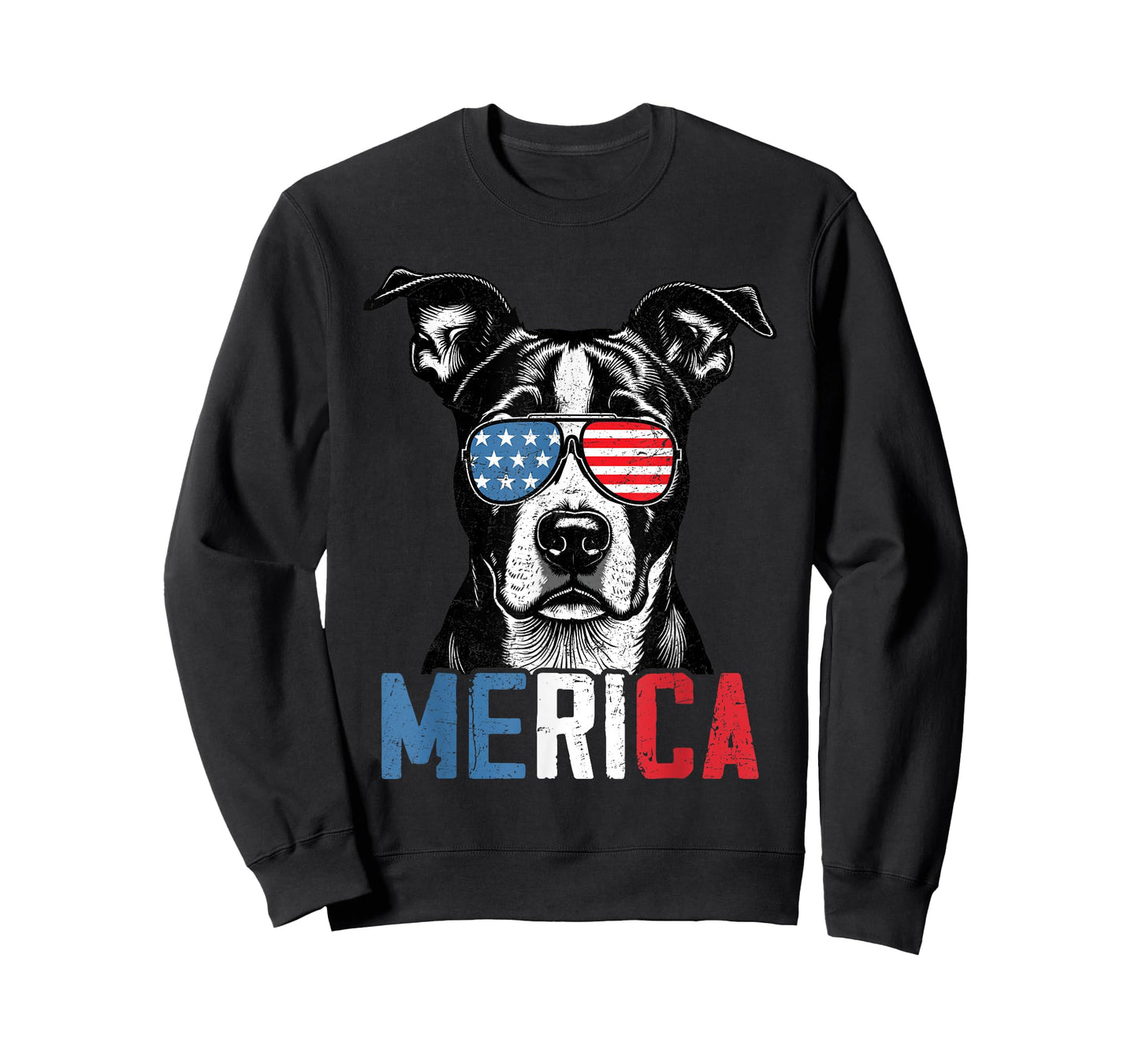 Patriotic American Staffordshire Terrier Merica 4th Of July T-Shirt