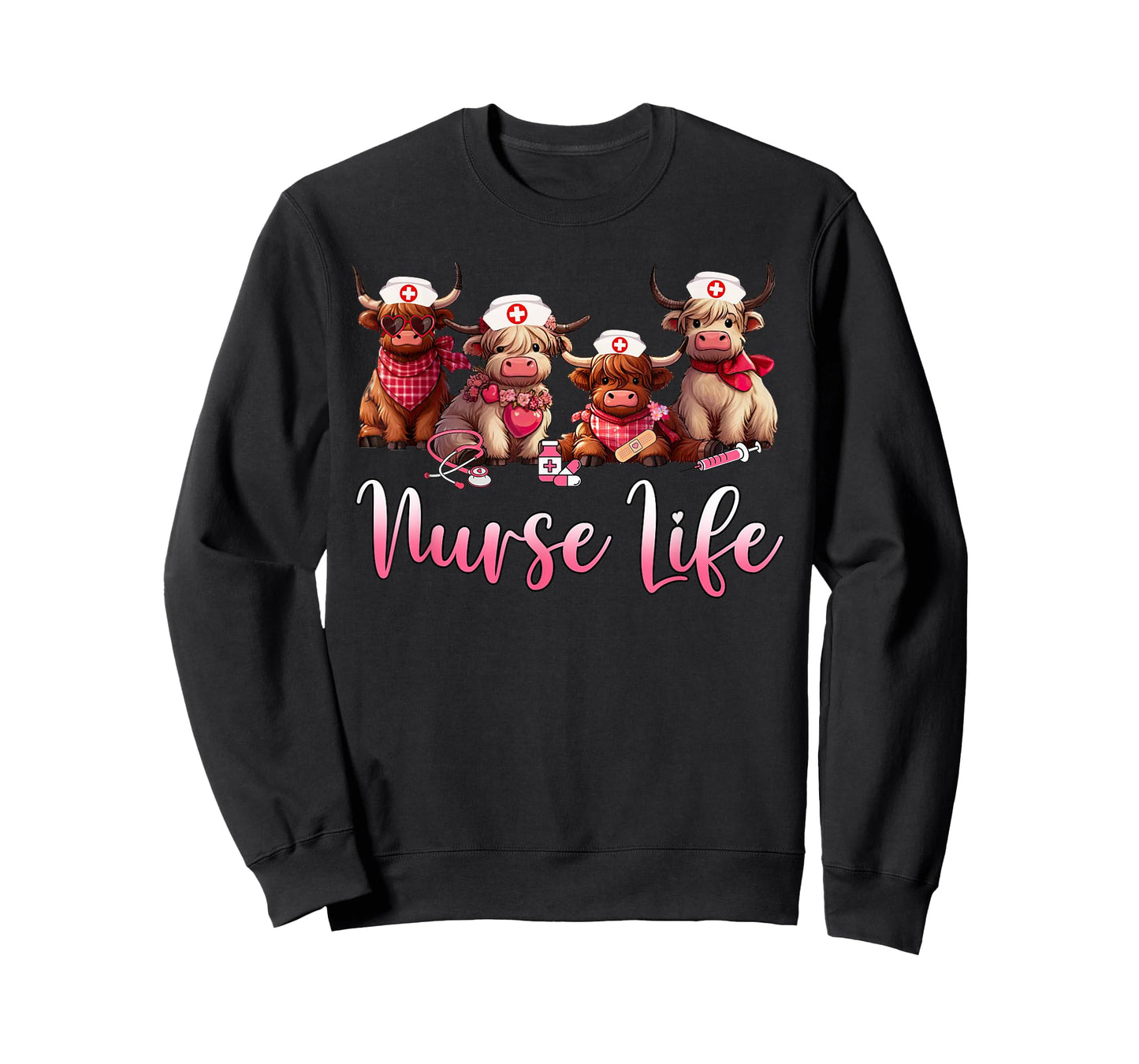 Cute Highland Cow Nurse Life Nursing Farm Animal Lover T-Shirt