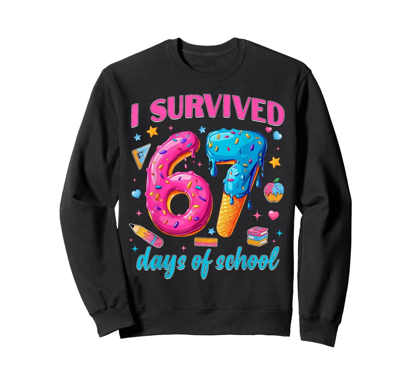 67 Days of School I Survived Teachers Students 100th Days T-Shirt