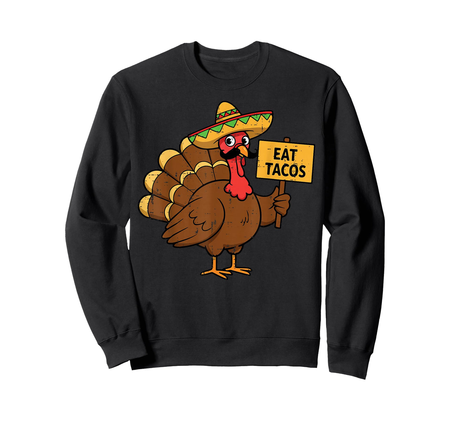 Thanksgiving Mexican Turkey Eat Tacos Funny Men Women Kids T-Shirt