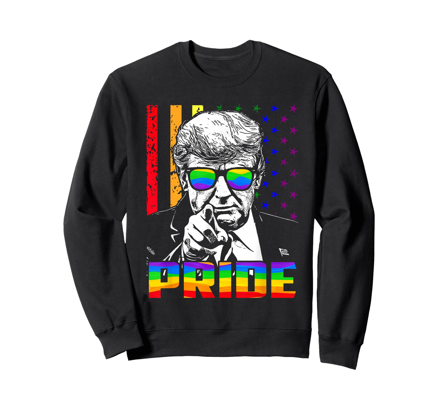 Trump LGBT Rainbow Sunglasses American Flag Gay Pride Month T-Shirt