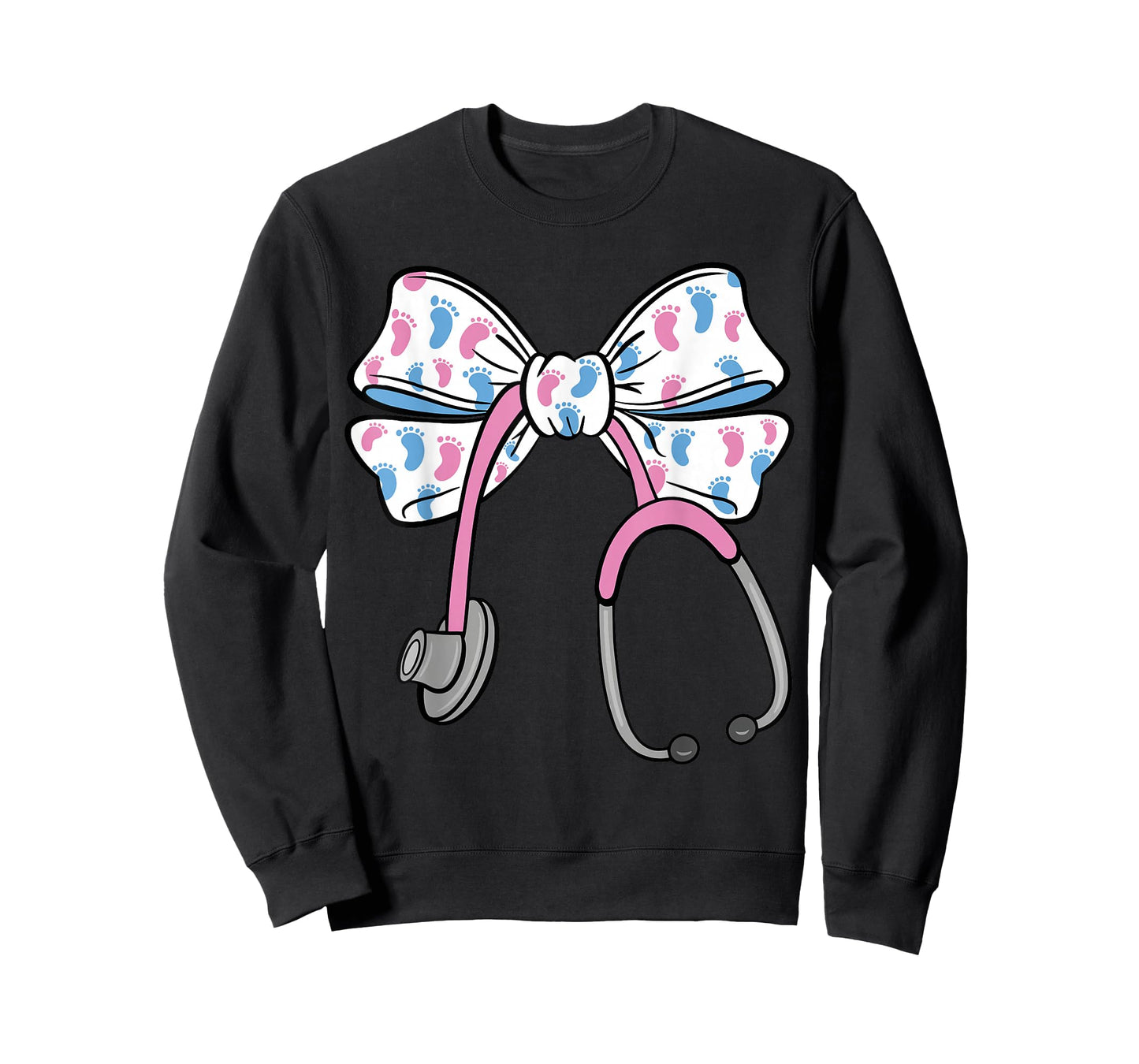 Cute Coquette Bow Stethoscope L&D Labor and Delivery Nurse T-Shirt