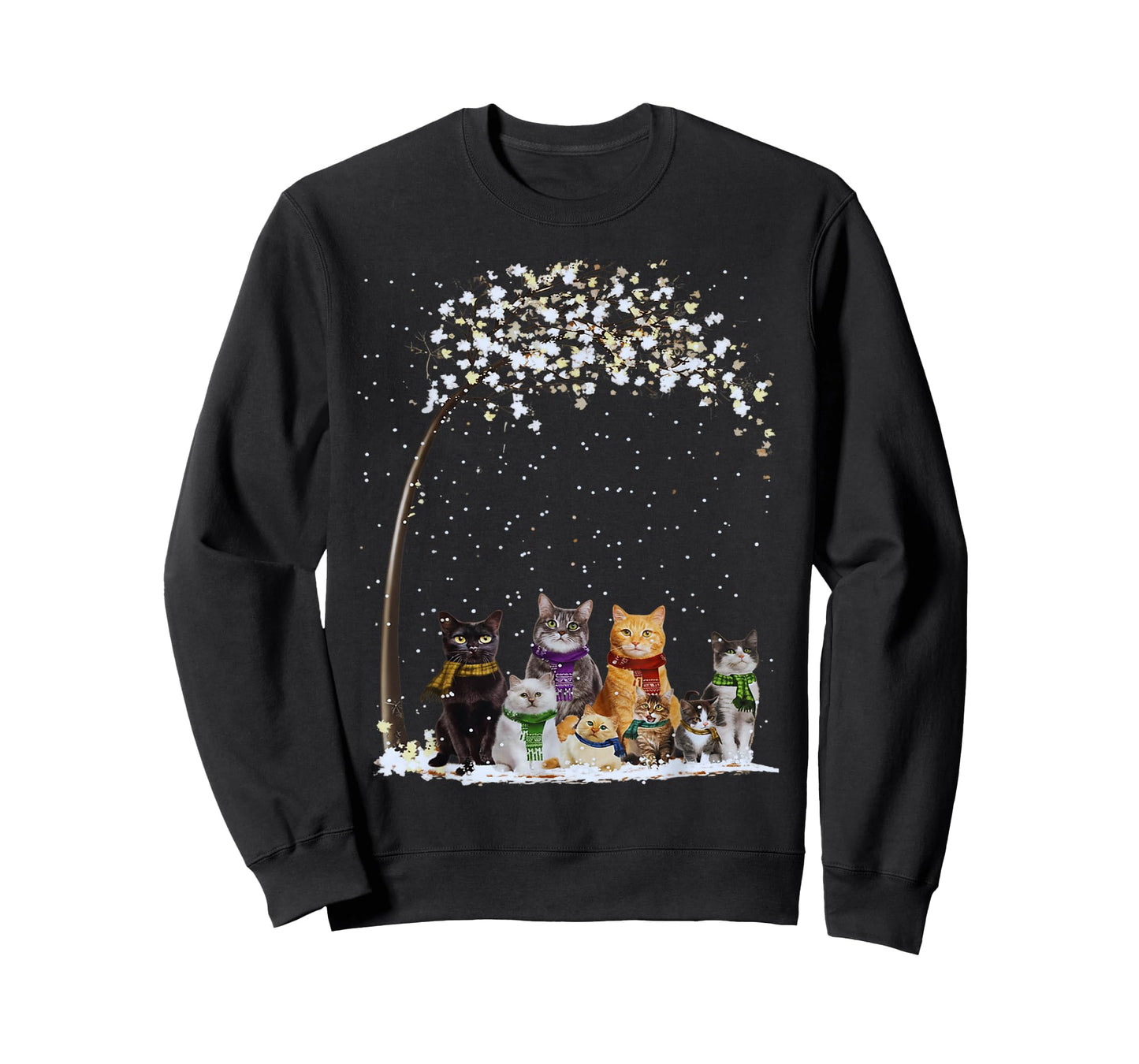 Christmas Cats Winter Tree Snow Cat Cute Kitty Scarf T-Shirt T-Shirt