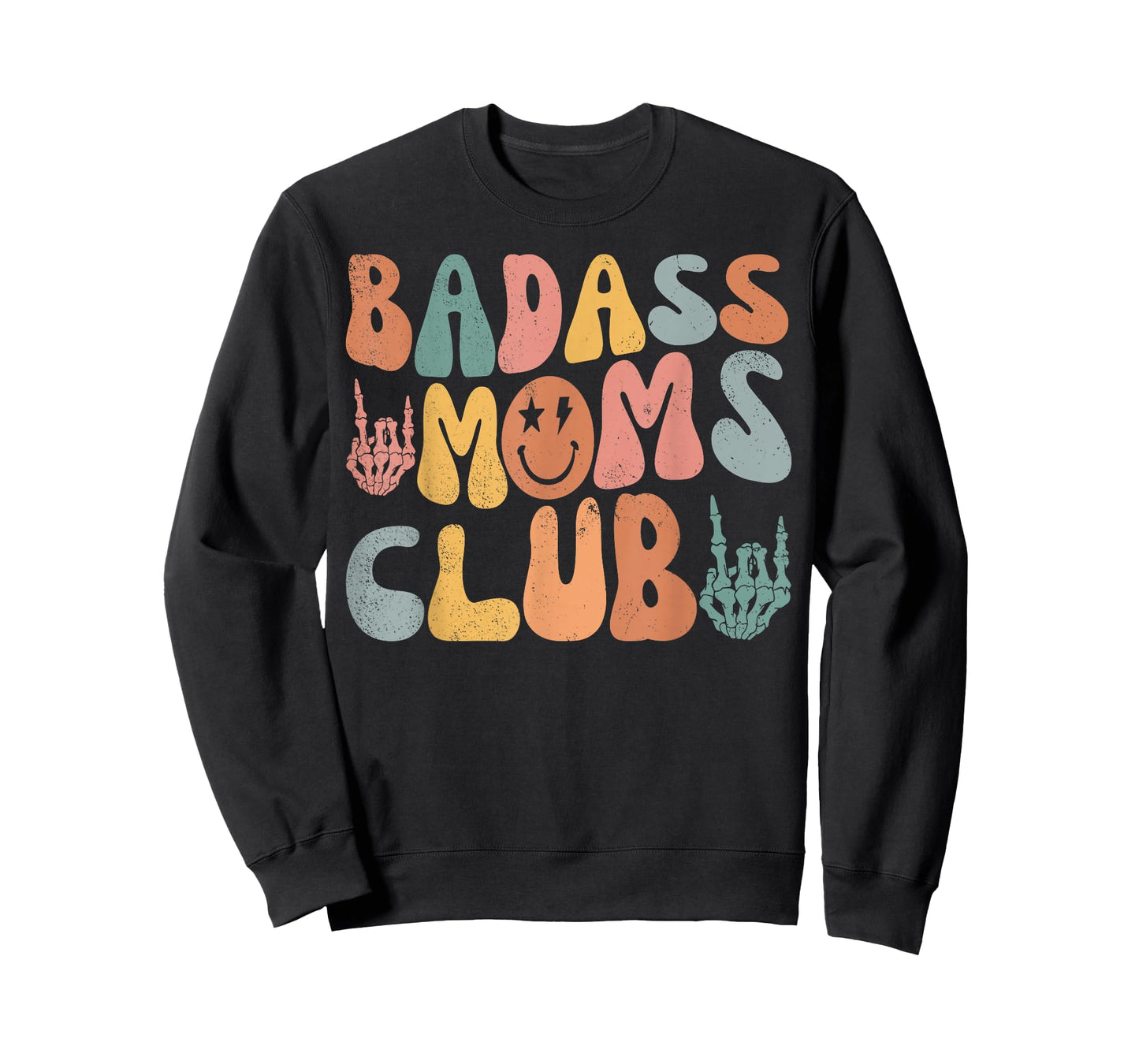 Groovy Badass Moms Club Cool Mom Funny Family Humor Retro T-Shirt