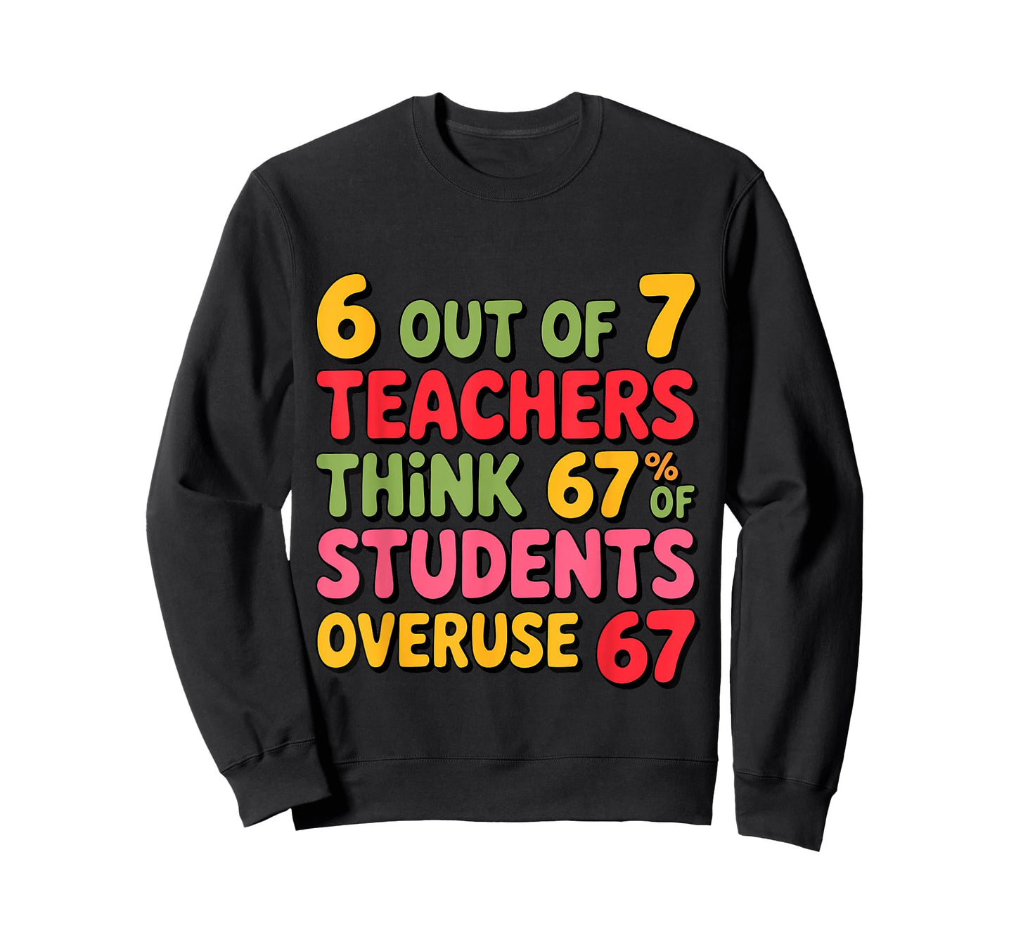 Funny 67 Teacher Shirt - Teacher 6 7 Funny Overuse 67 T-Shirt