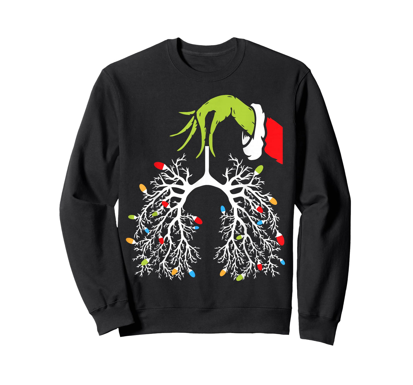 Christmas Nurse Lung Xmas Lights Funny Pulmonologist Xmas T-Shirt