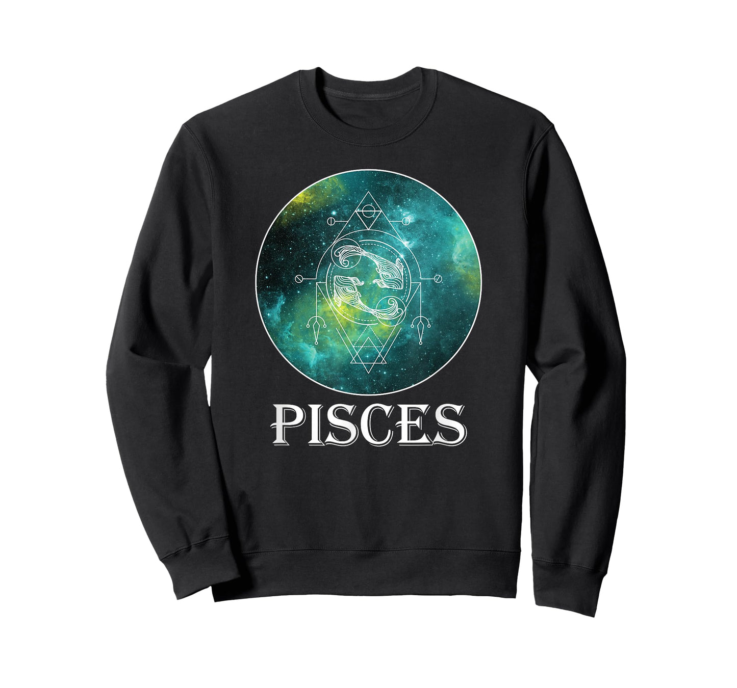 Sacred Geometry Zodiac Pisces On Celestial Universe T-Shirt