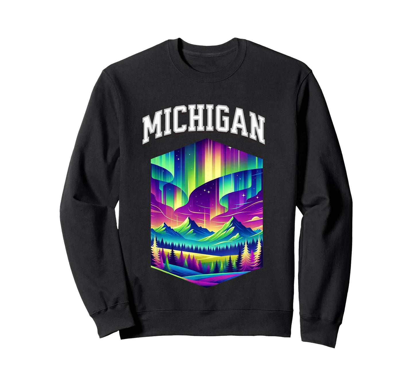 Michigan Aurora Borealis Northern Lights Vacation Souvenir T-Shirt
