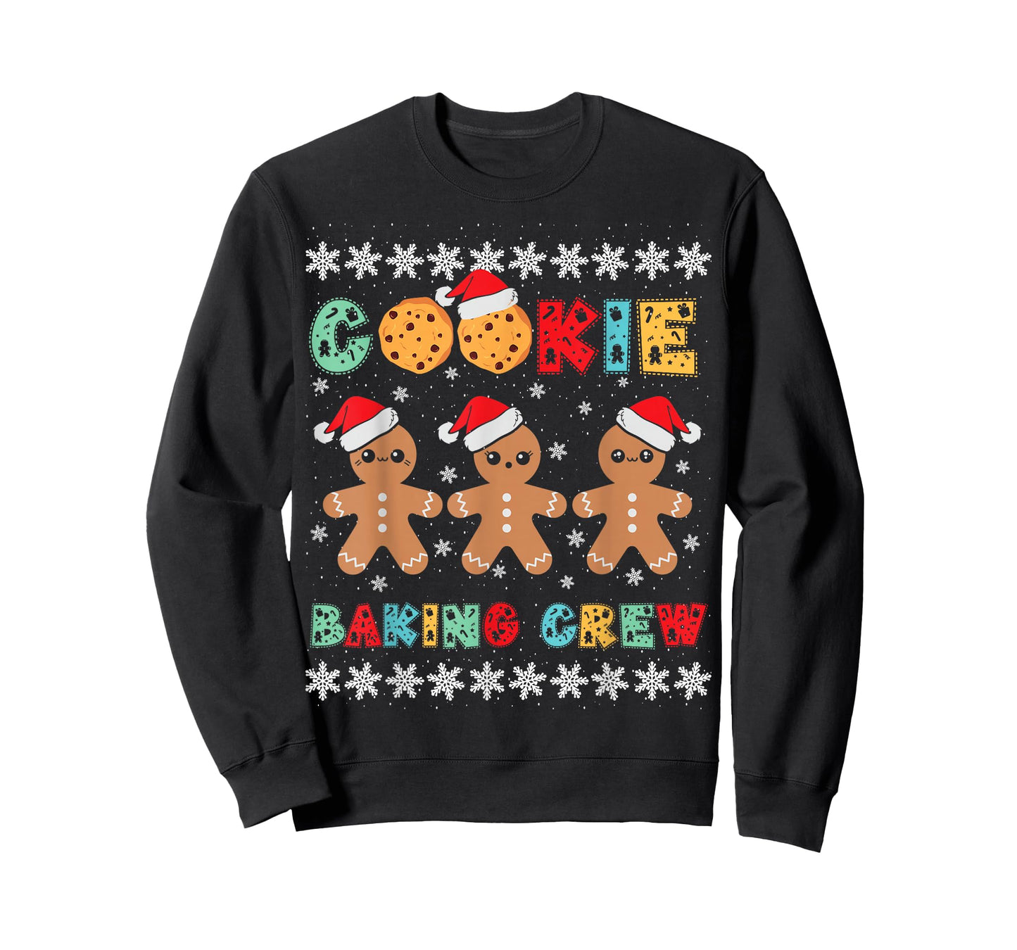Cookie Baking Crew Gingerbread Men with Xmas Hats T-Shirt