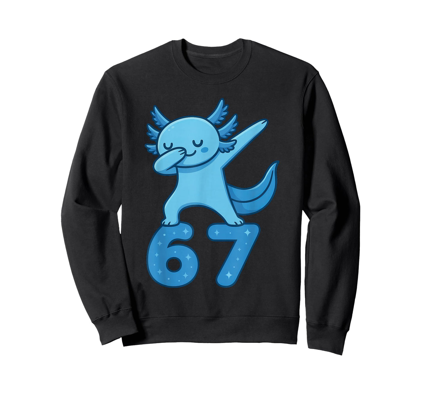 Axolotl Dabbing 67 Meme Six Seven Funny Gen Alpha T-Shirt