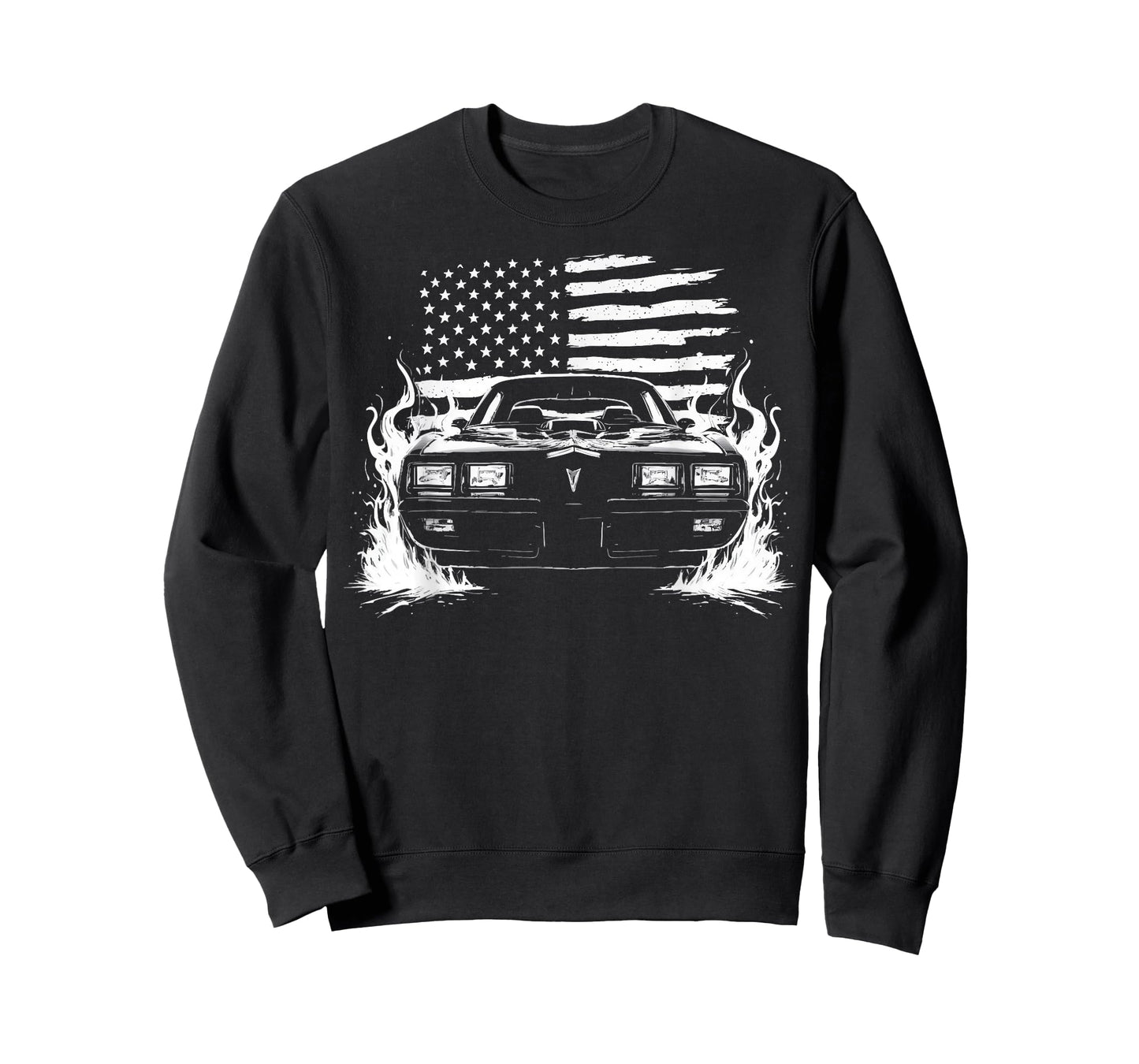 1980's Trans Am Muscle Car Patriotic Flag Flame Trans AM T-Shirt