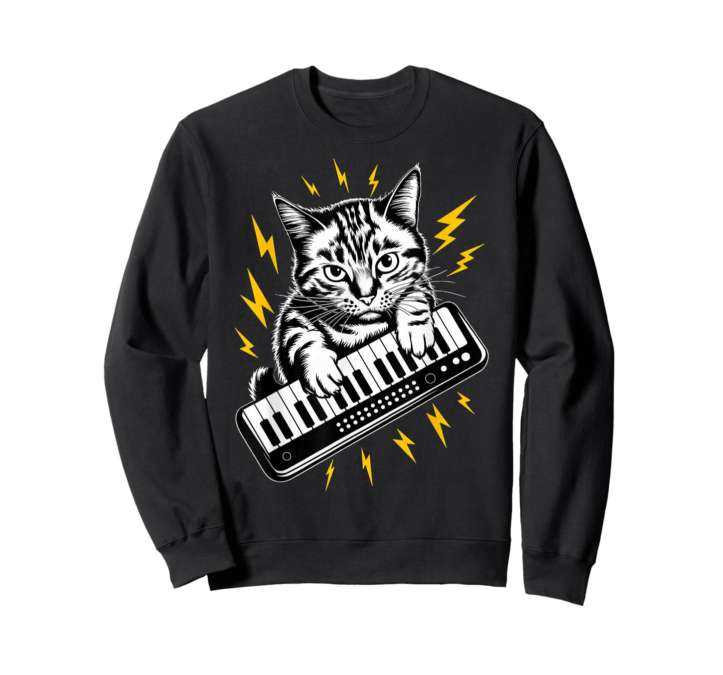 Rockstar Keyboardist Cat on Cat Keyboard T-Shirt