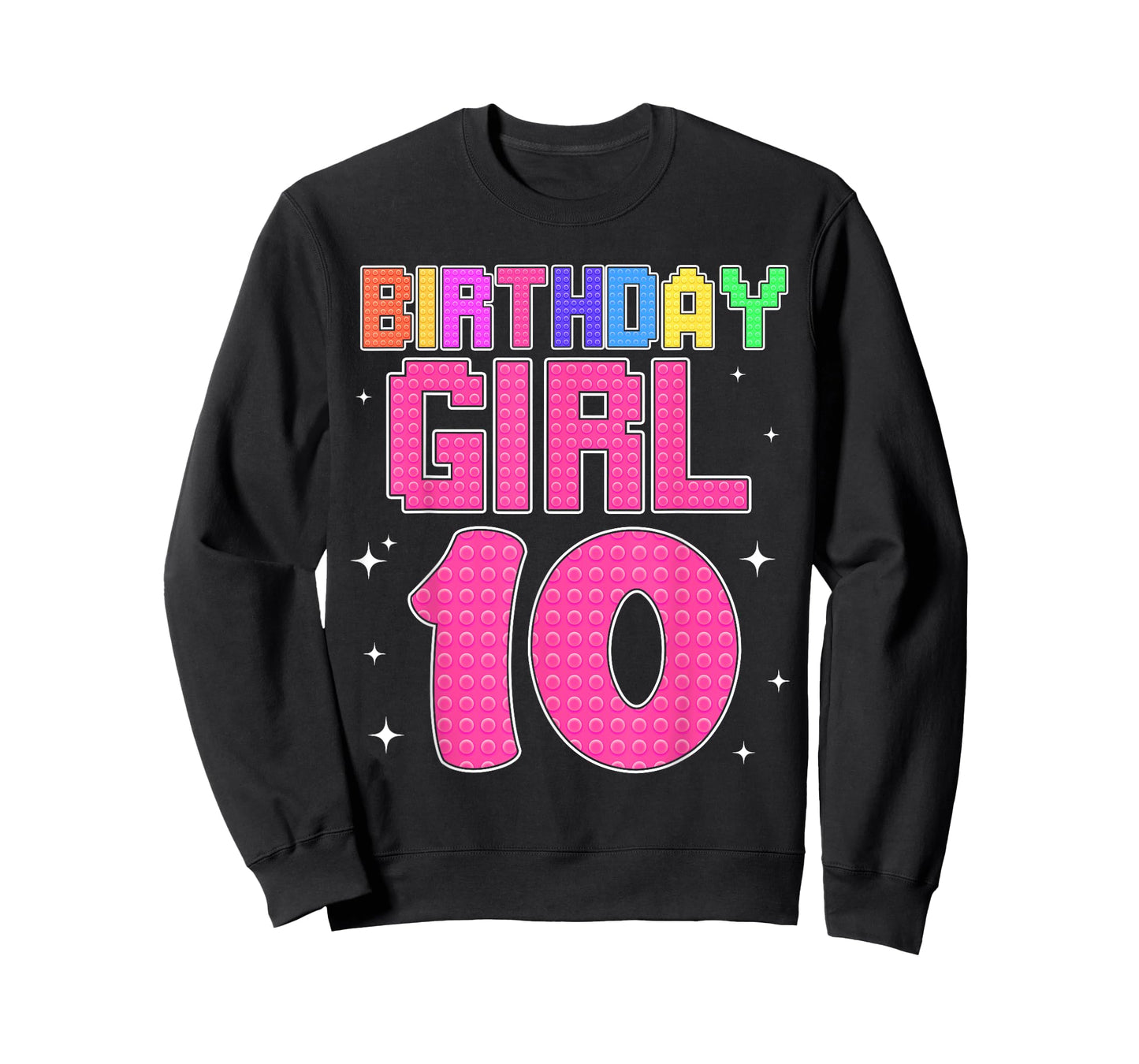 10th Birthday Girl Master Builder 10 Year Old Block Building T-Shirt