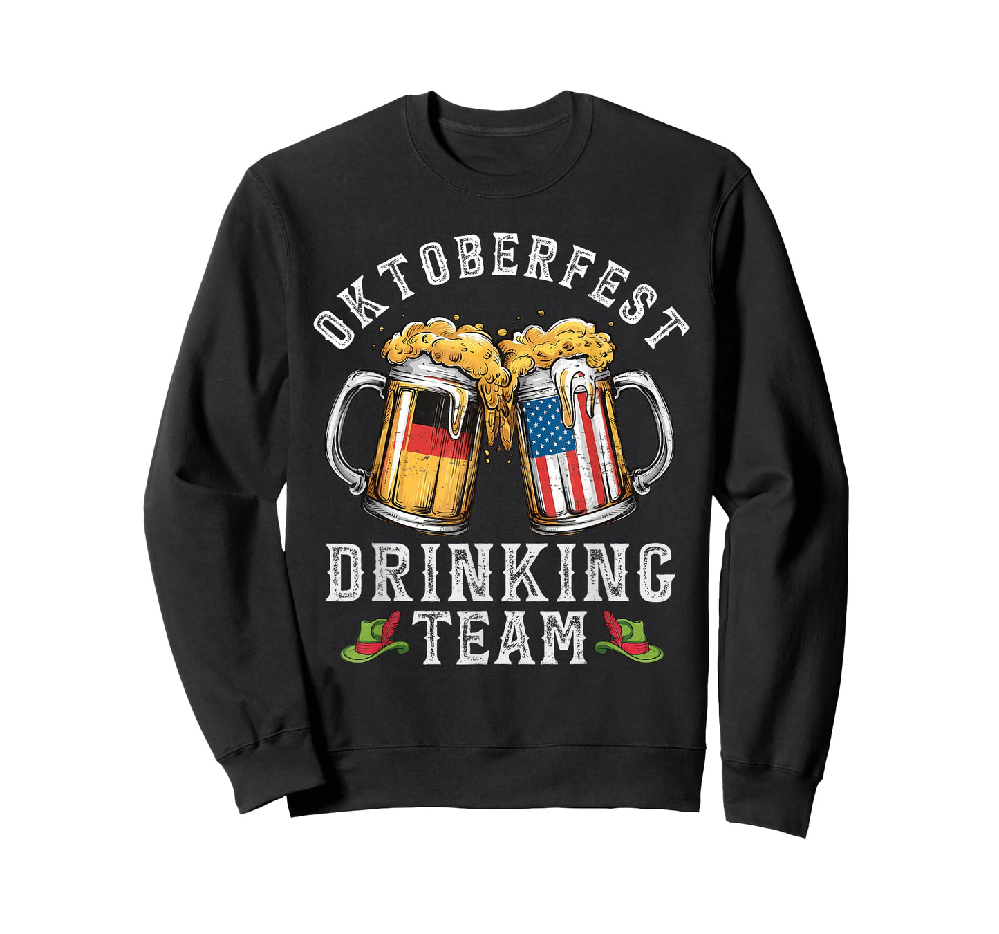 Oktoberfest Squad Drinking Team Beer German American Flag T-Shirt