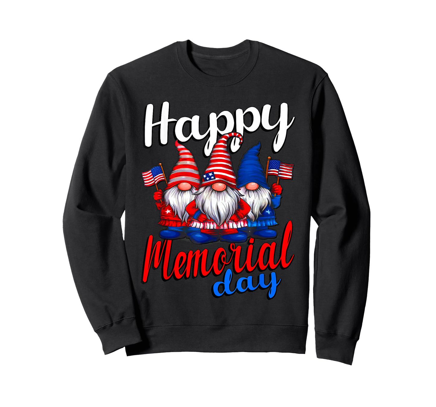 Cute Gnomes with Usa Flag Happy Memorial Day T-Shirt