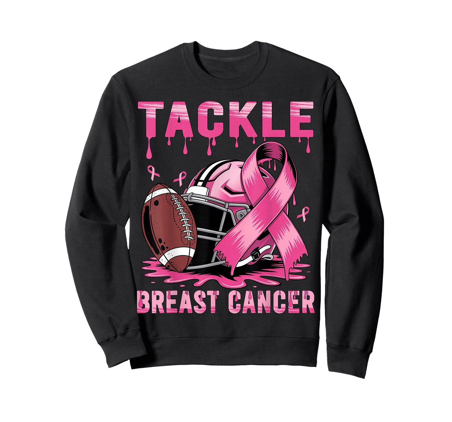Tackle Breast Cancer Football Pink Ribbon Breast Cancer T-Shirt