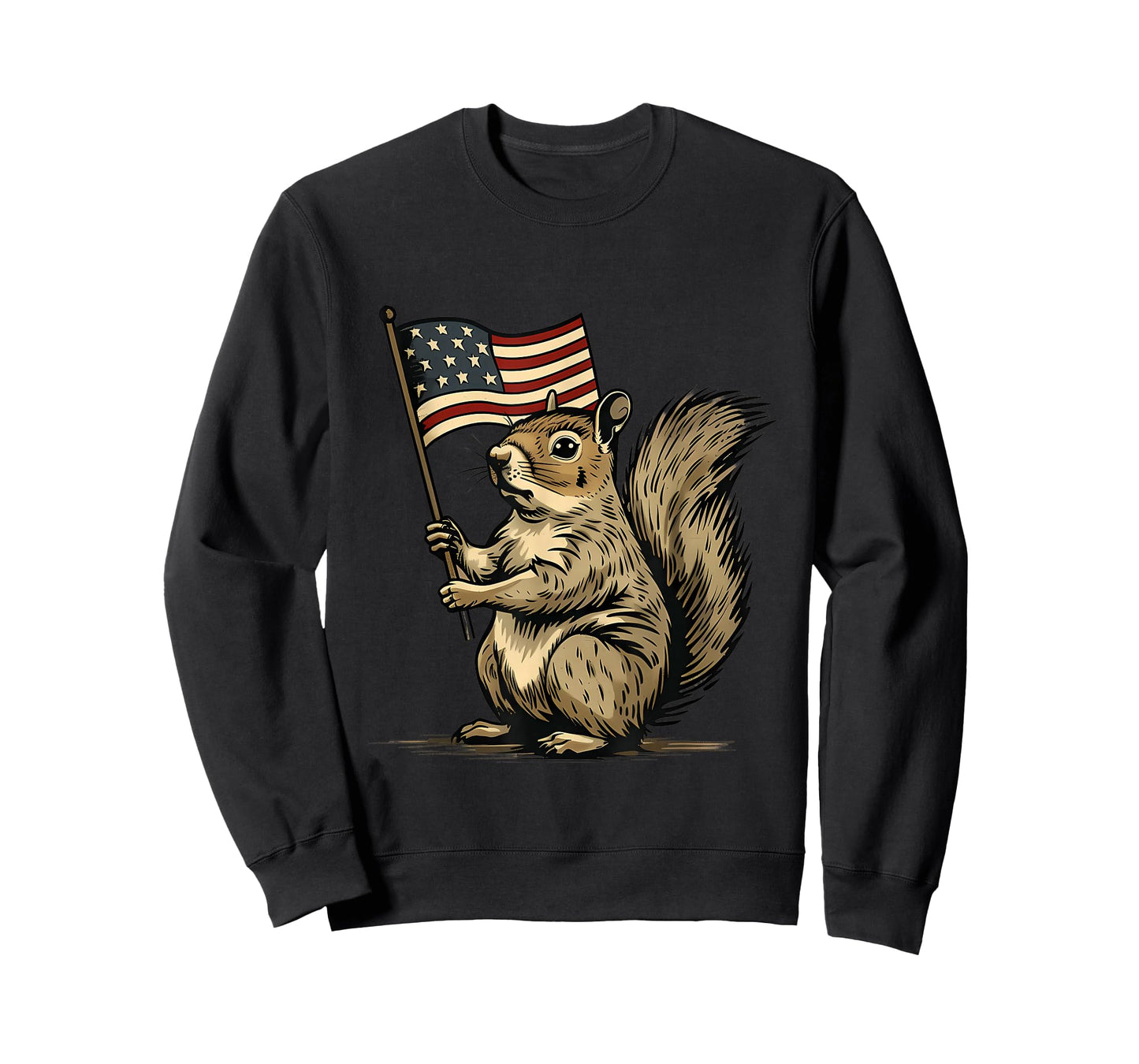 Fourth of July 4th of July Patriotic American Flag Squirrel T-Shirt