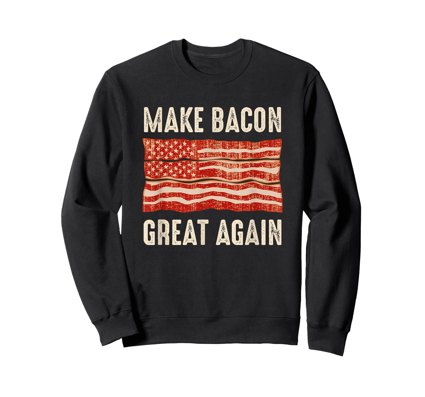Make Bacon Great Again Funny BBQ Bacon Flag T-Shirt T-Shirt