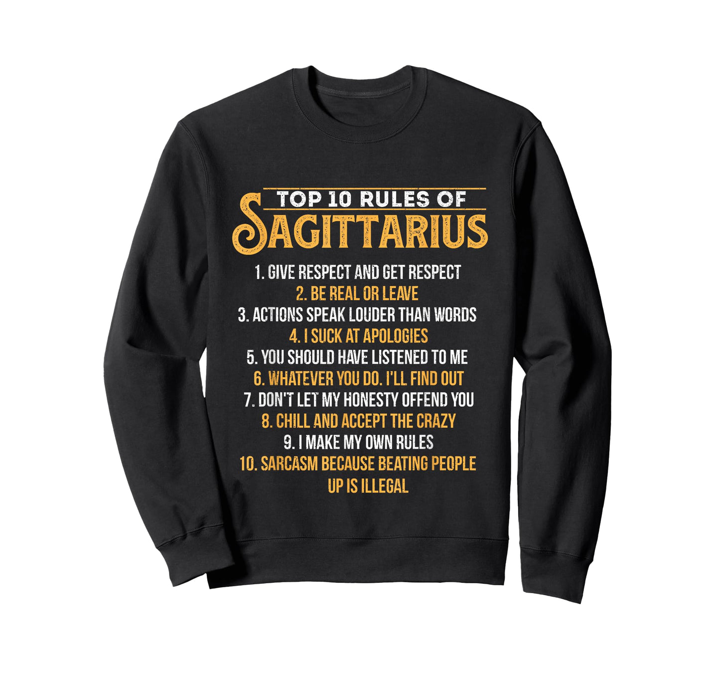 Top 10 Rules of Sagittarius - Zodiac Sign Birthday Horoscope T-Shirt