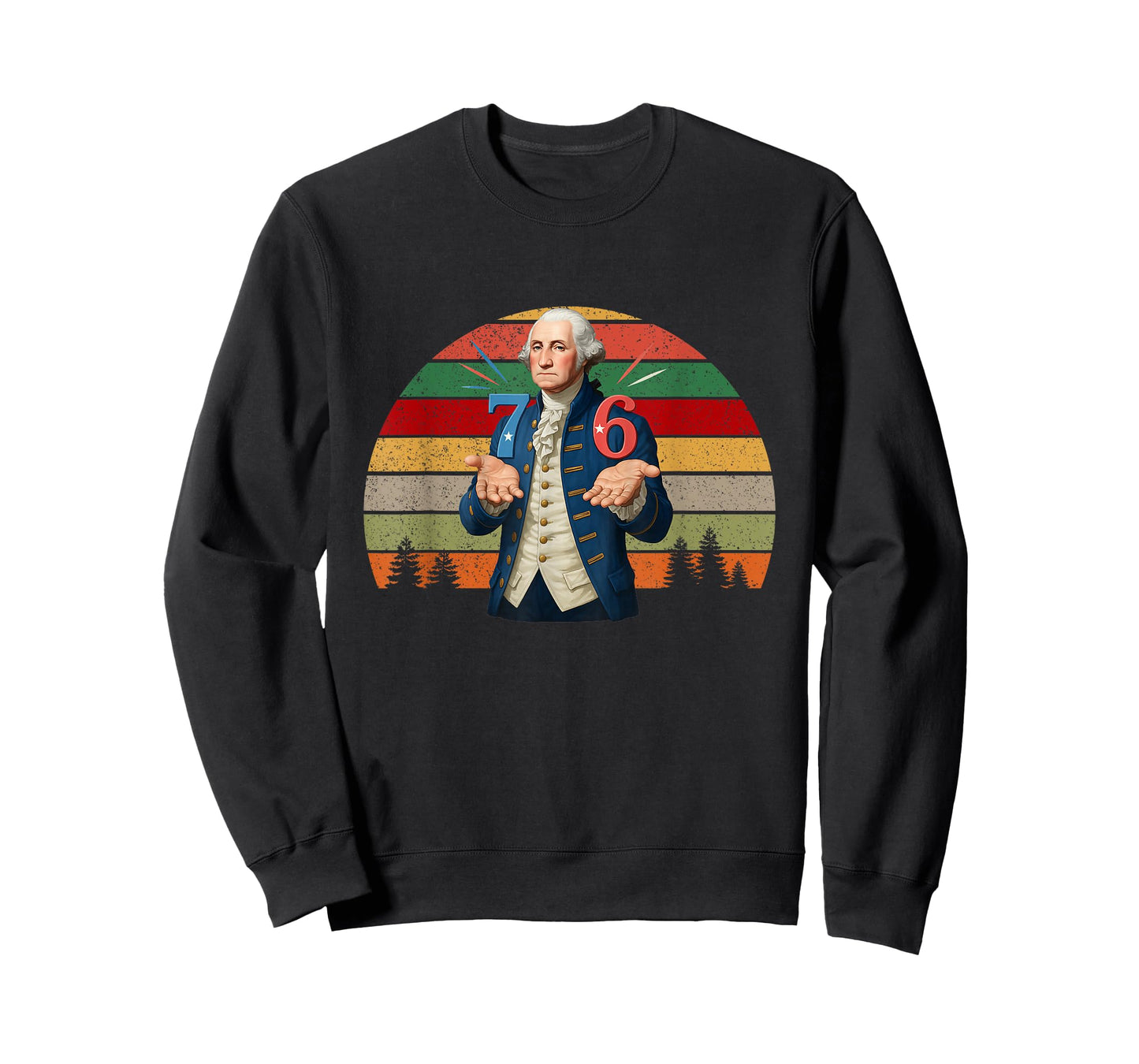 6-7 7-6 George Washington Seven Six Teacher American Retro T-Shirt