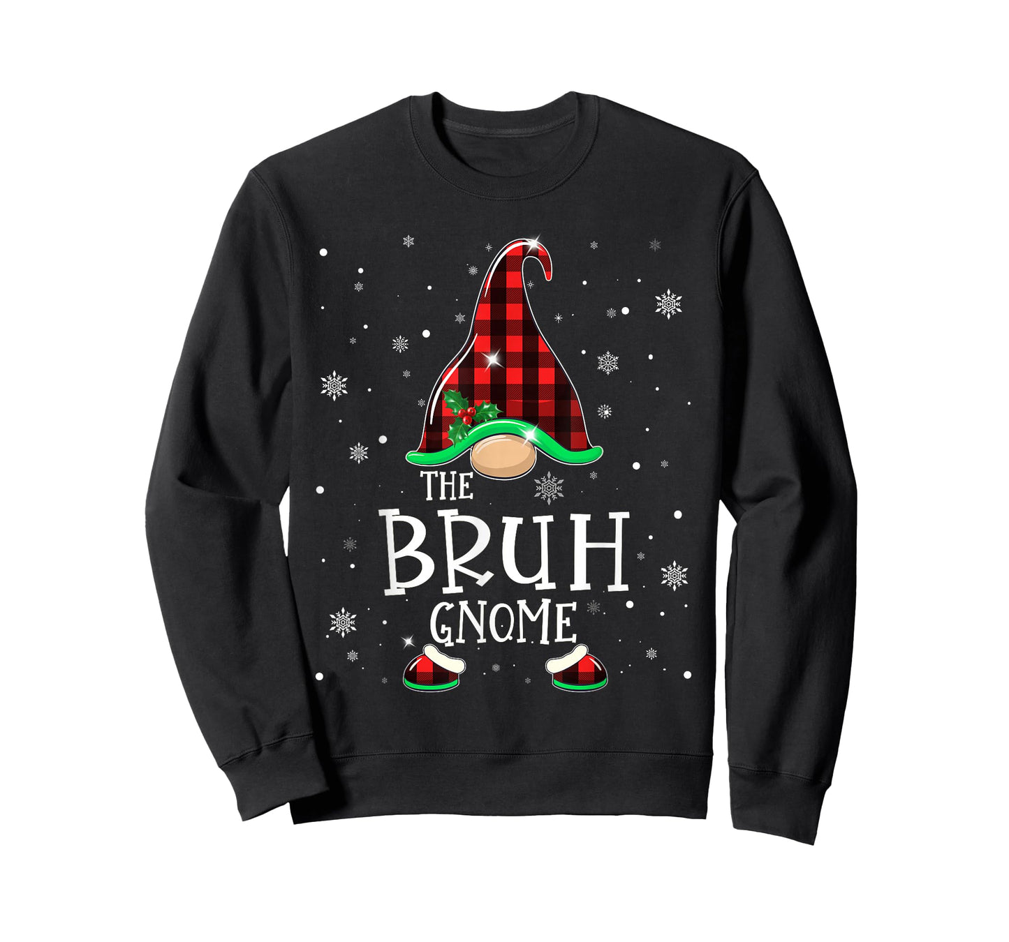 Funny BRUH Gnome Matching Christmas BRO Meme Teens Boys Xmas T-Shirt
