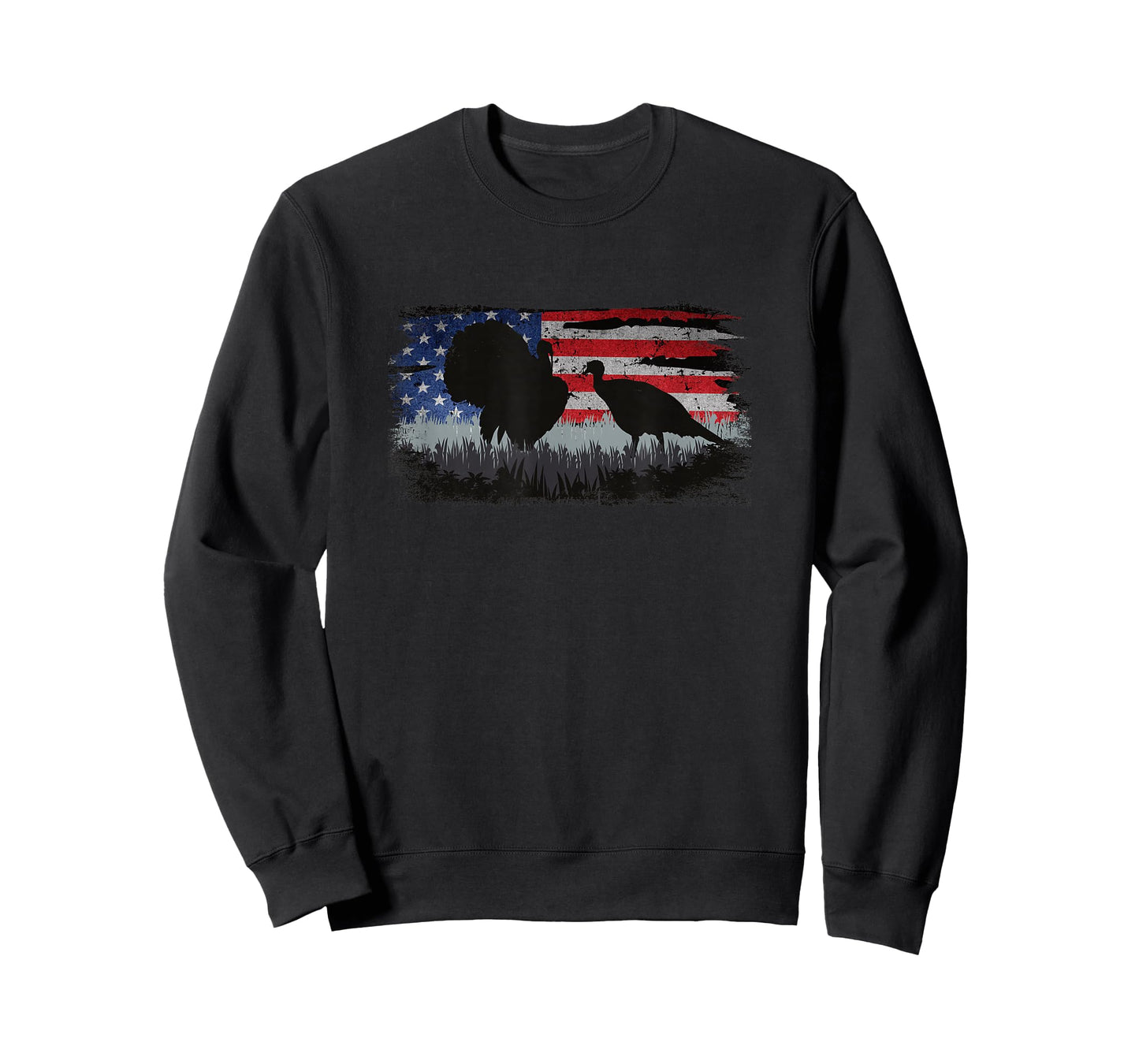 Turkey Hunter - Fun Turkey Hunting Patriotic USA Flag T-Shirt
