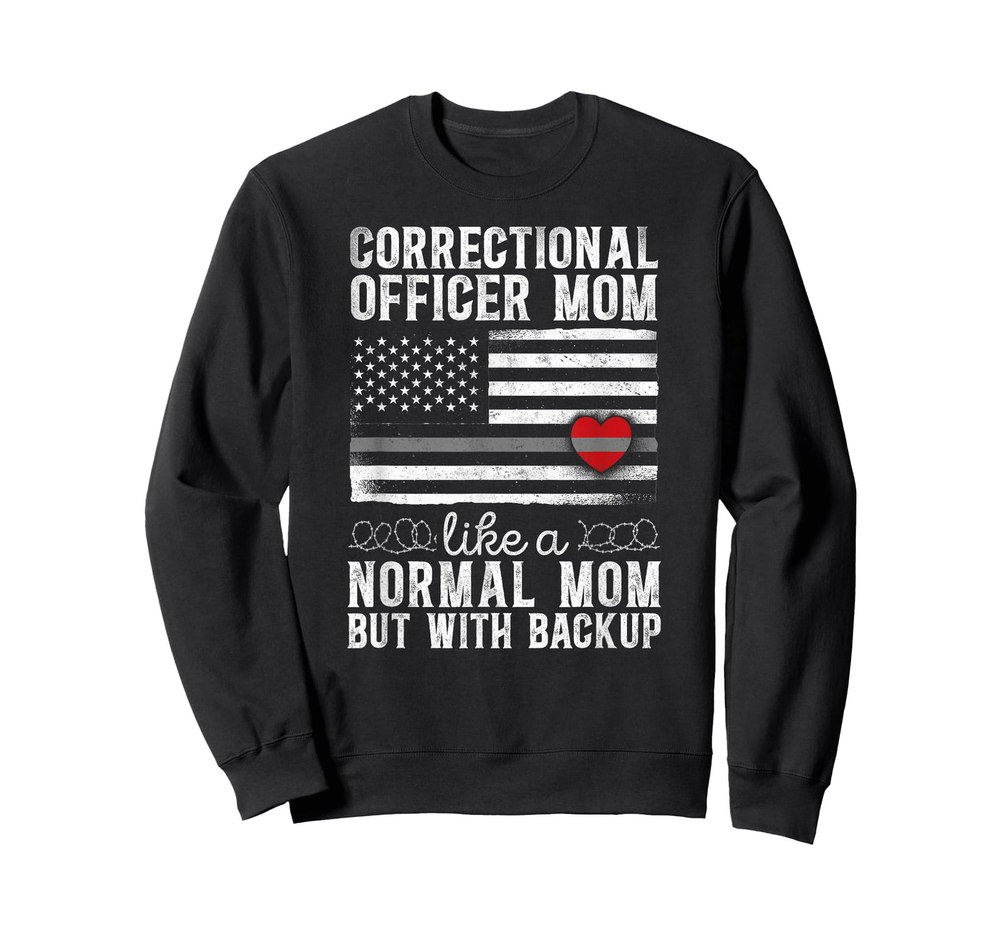 Correctional Officer Mom Mother Heart American Flag T-Shirt