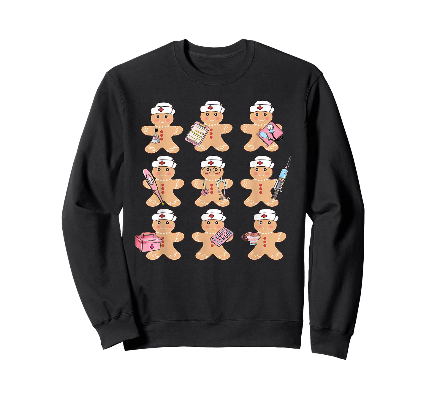 Cute Nurse Gingerbread Christmas Design Holiday Medical Art T-Shirt
