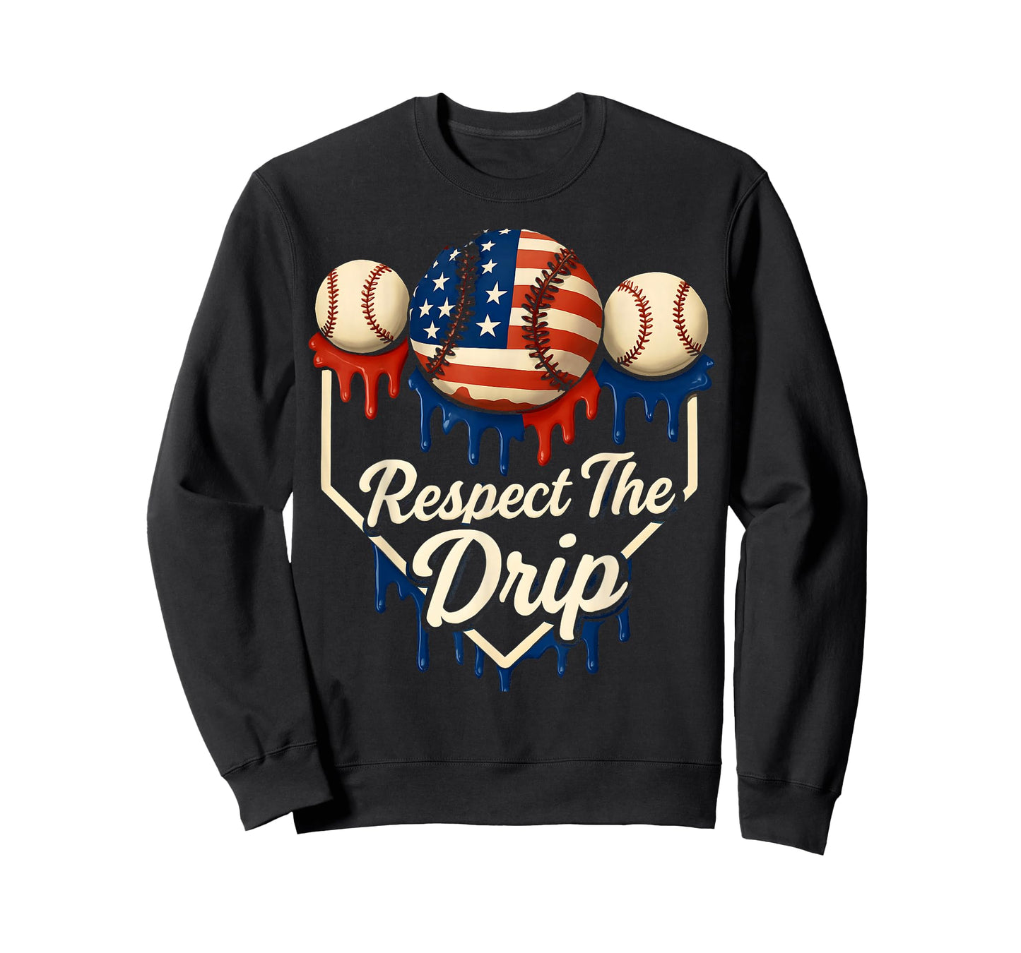 Baseball Drip American Flag 4th Of July Respect The Drip T-Shirt