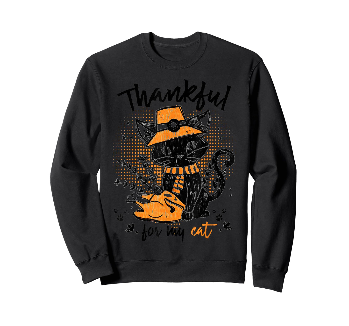 Thankful For My Cat Thanksgiving Cat Lover Gift T-Shirt