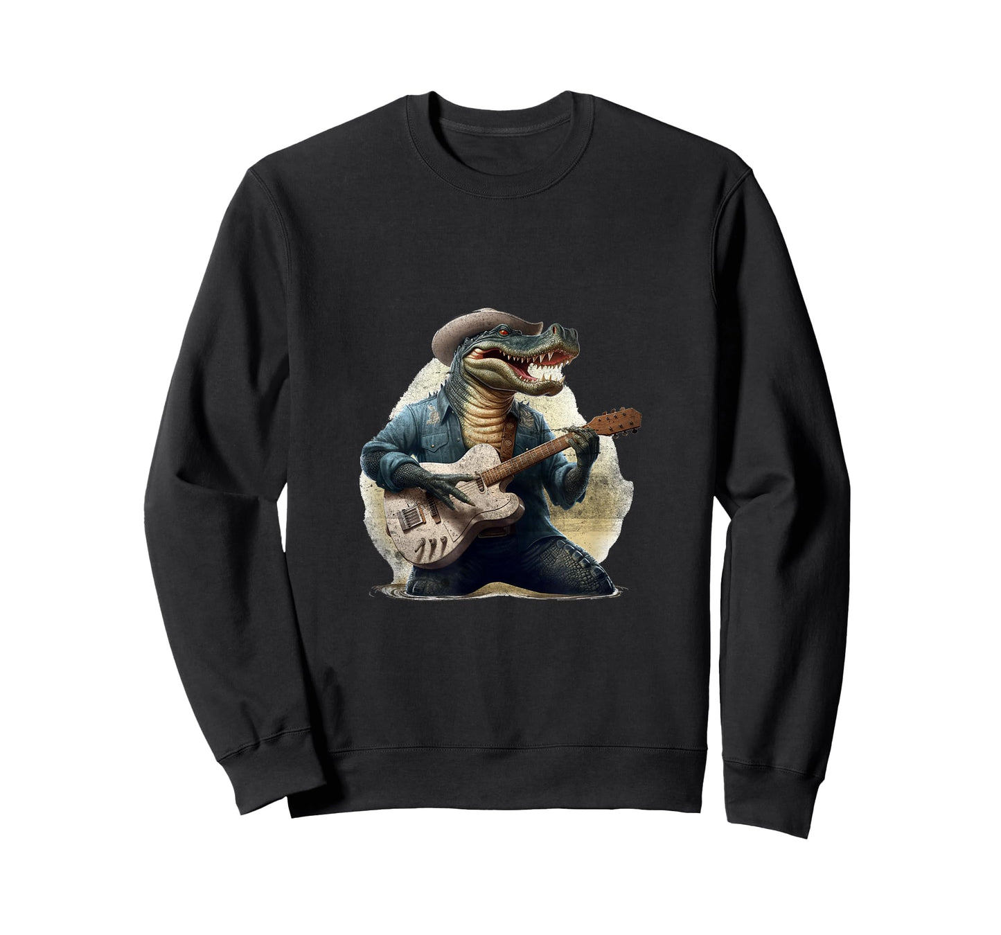 Funny Gator Alligator Playing Guitar Cowboy Country Music T-Shirt