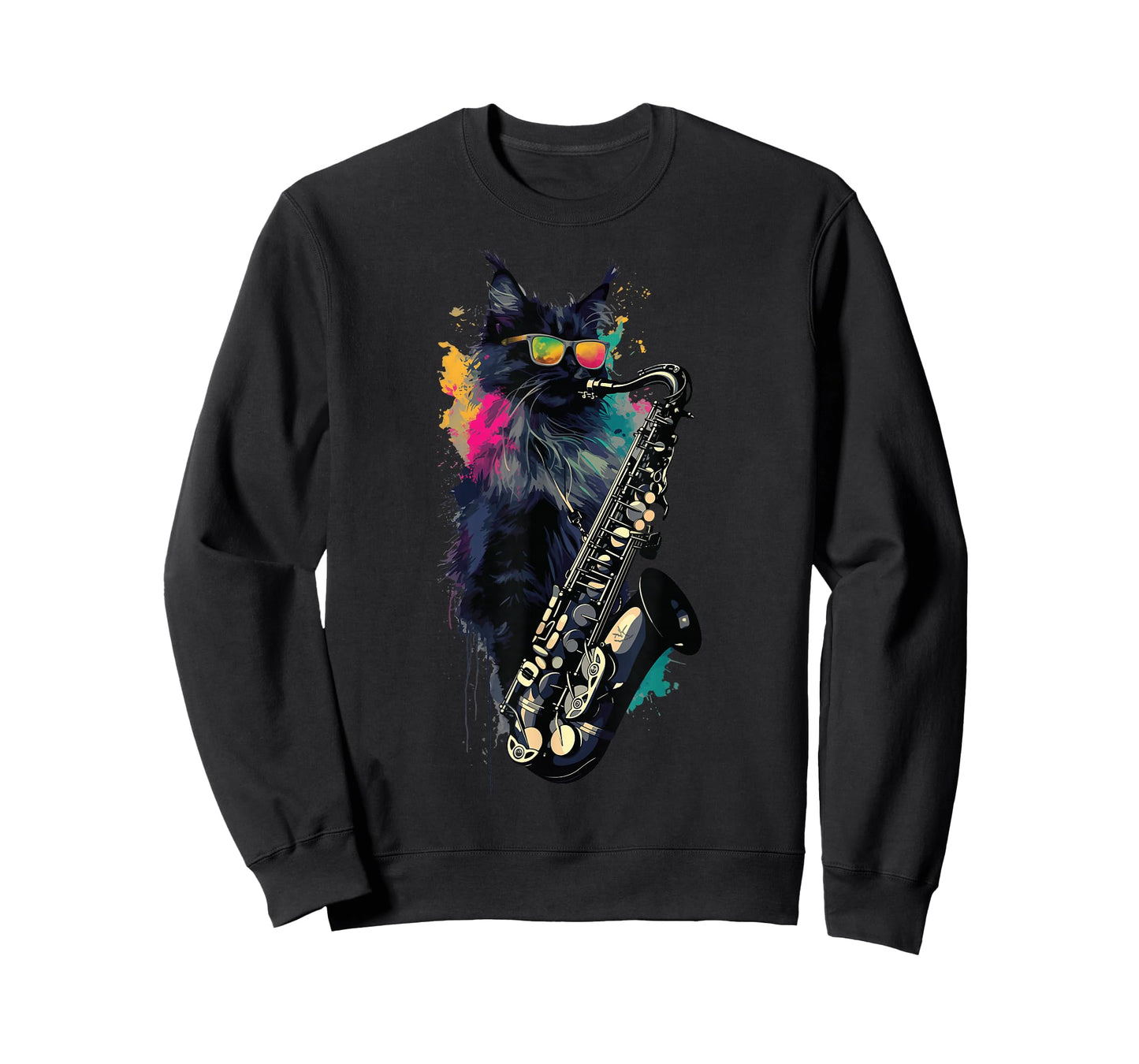 Cat With Saxophone Cat Playing Saxophone T-Shirt