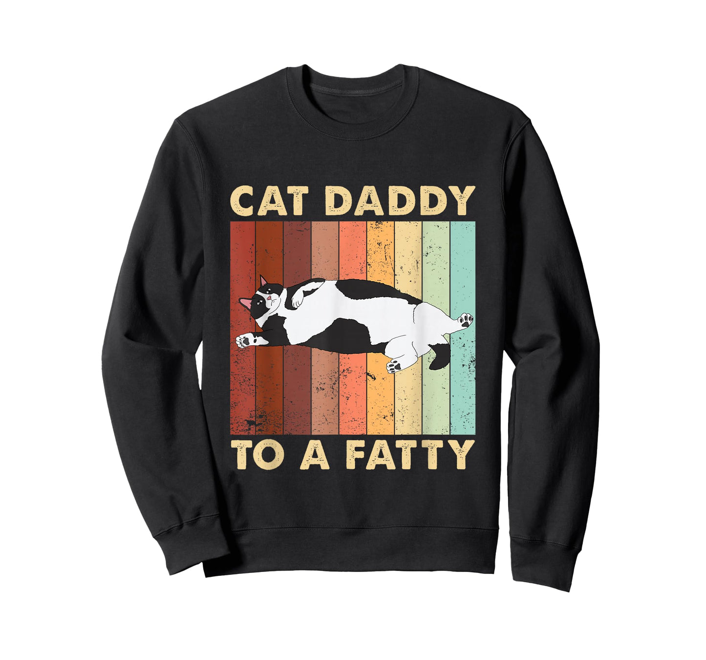 Retro Fat Chonk Dad Tee Funny Cat Daddy to A Fatty T-Shirt