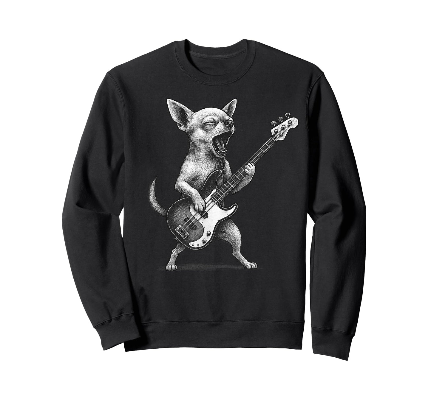 Chihuahua Playing Bass Guitar Rock Music Dog Lover T-Shirt