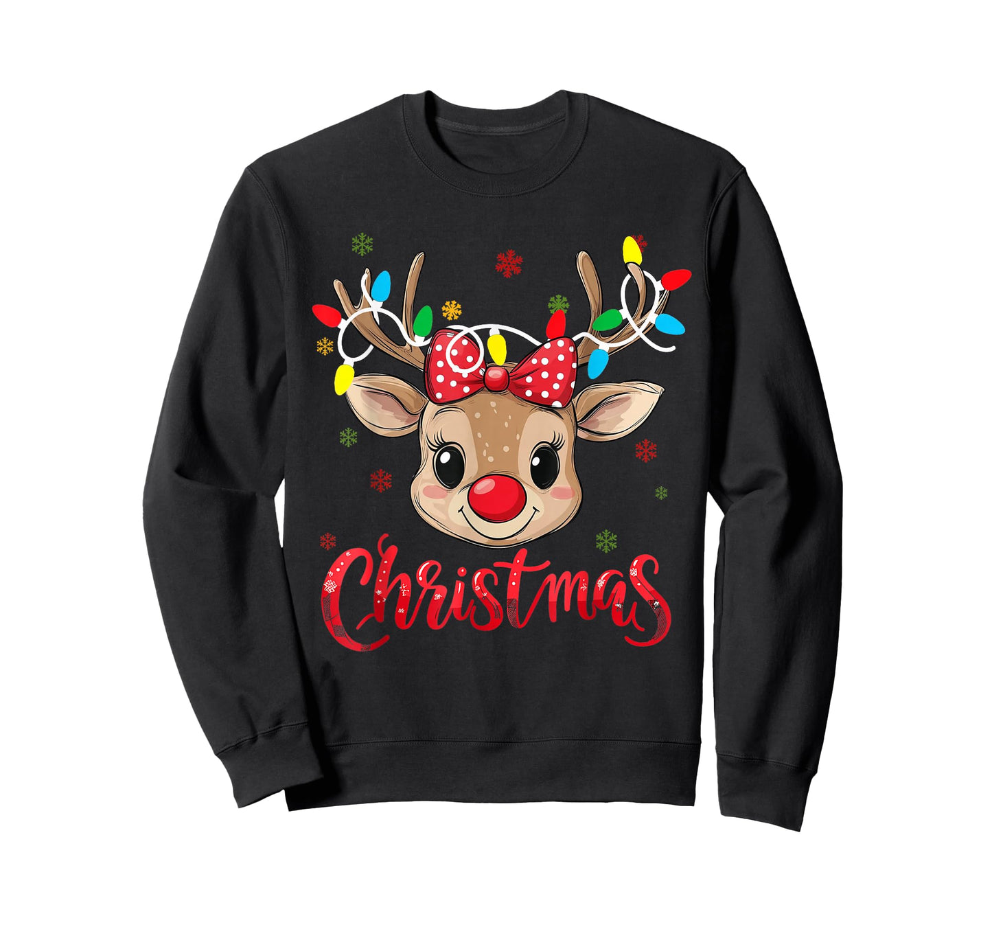Christmas Cute Reindeer Christmas Kids Funny Deer Girl Xmas T-Shirt