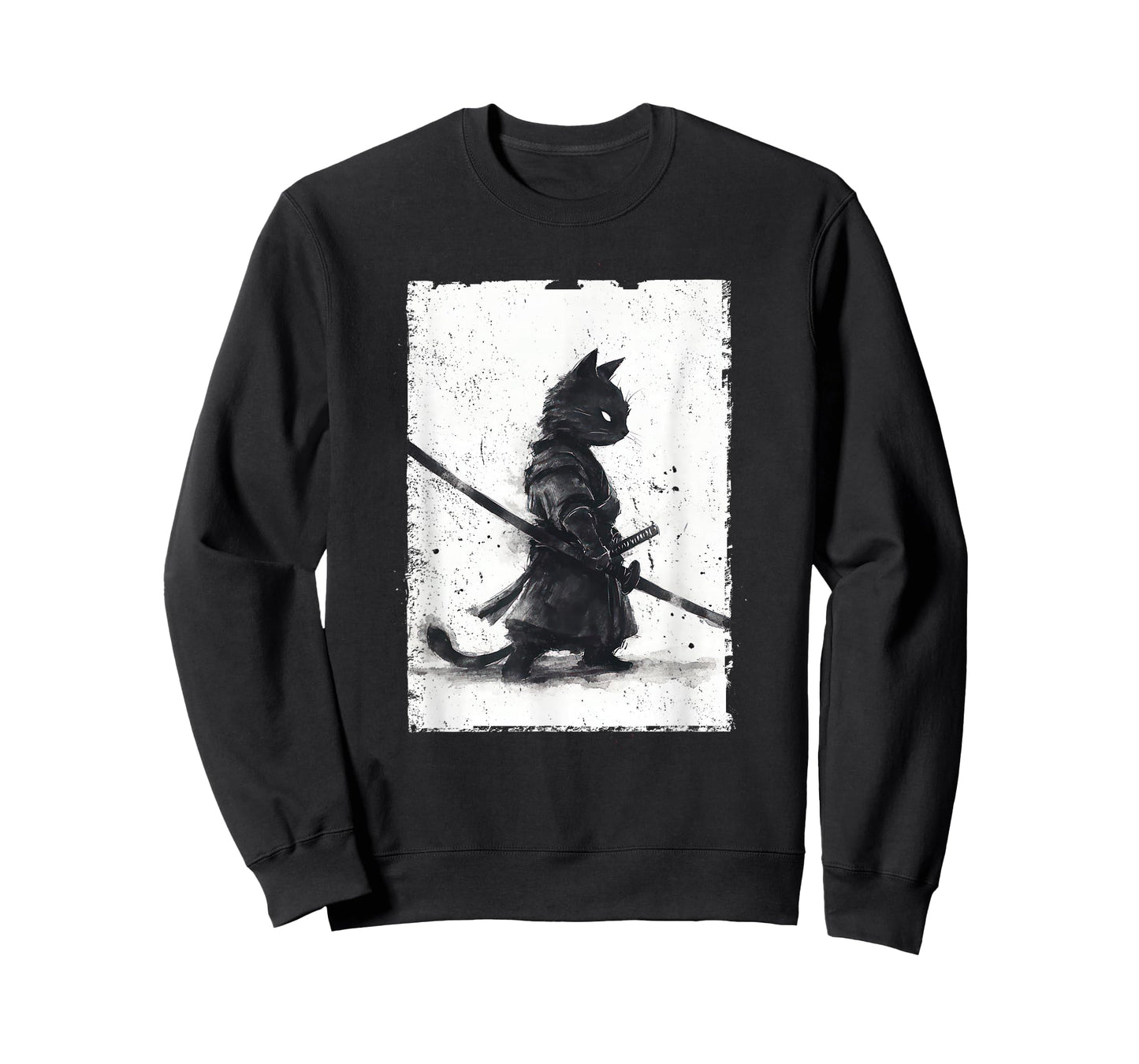 Vintage Samurai Cat Graphic Art Japanese Ukiyo-e T-Shirt