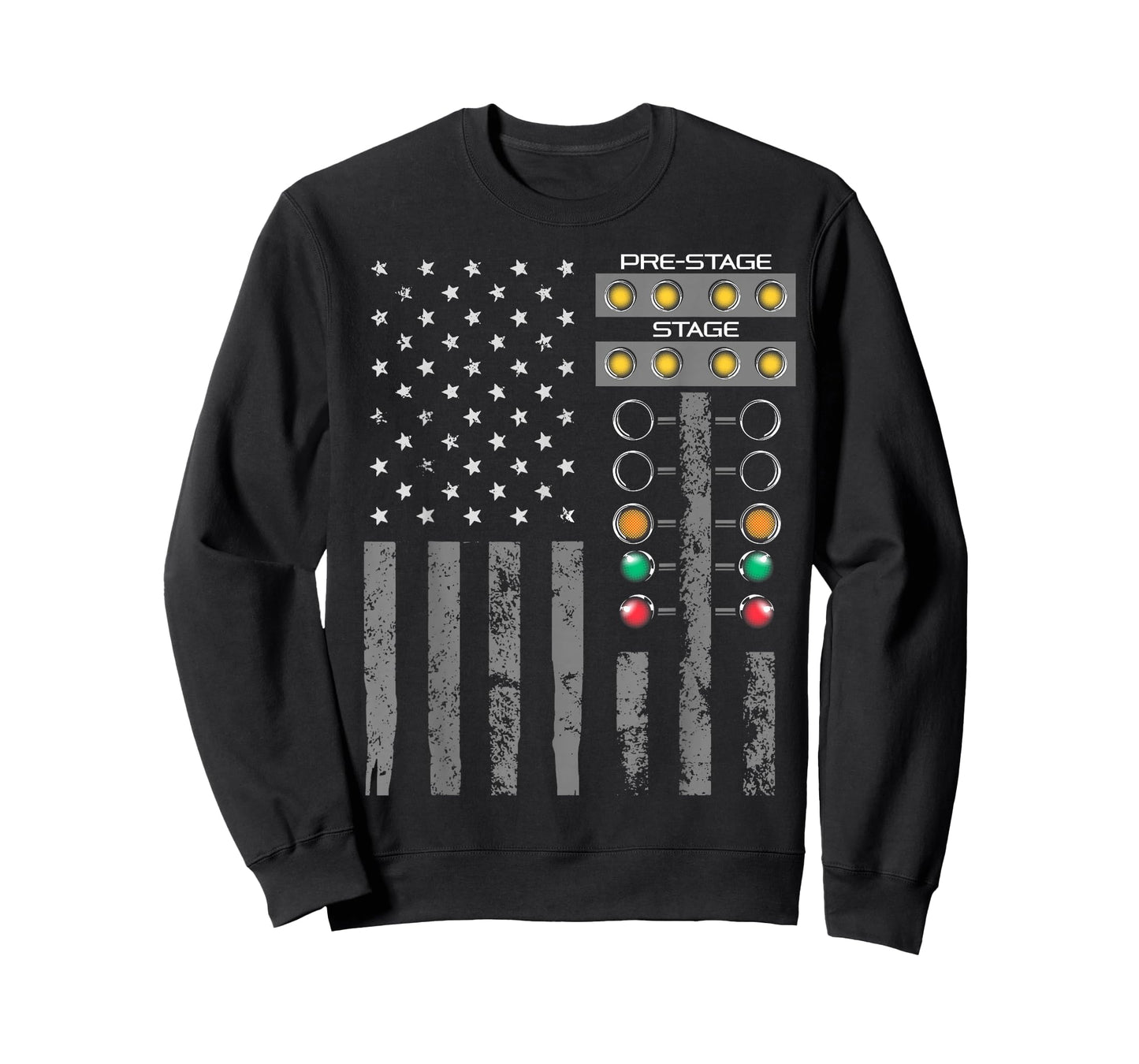 American Flag Drag Racing Strip Tree Light for Dragster T-Shirt