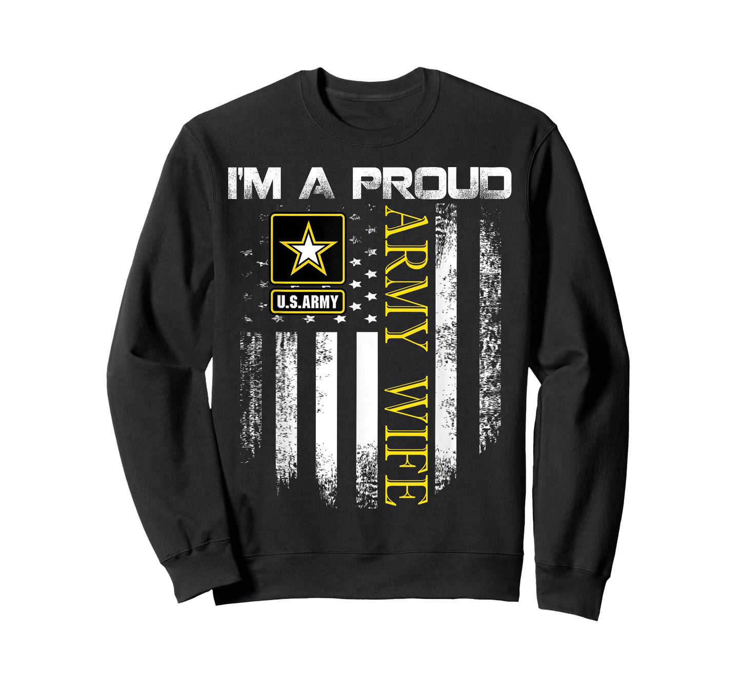 Vintage I'm A Proud Army Wife With American Flag Gift T-Shirt