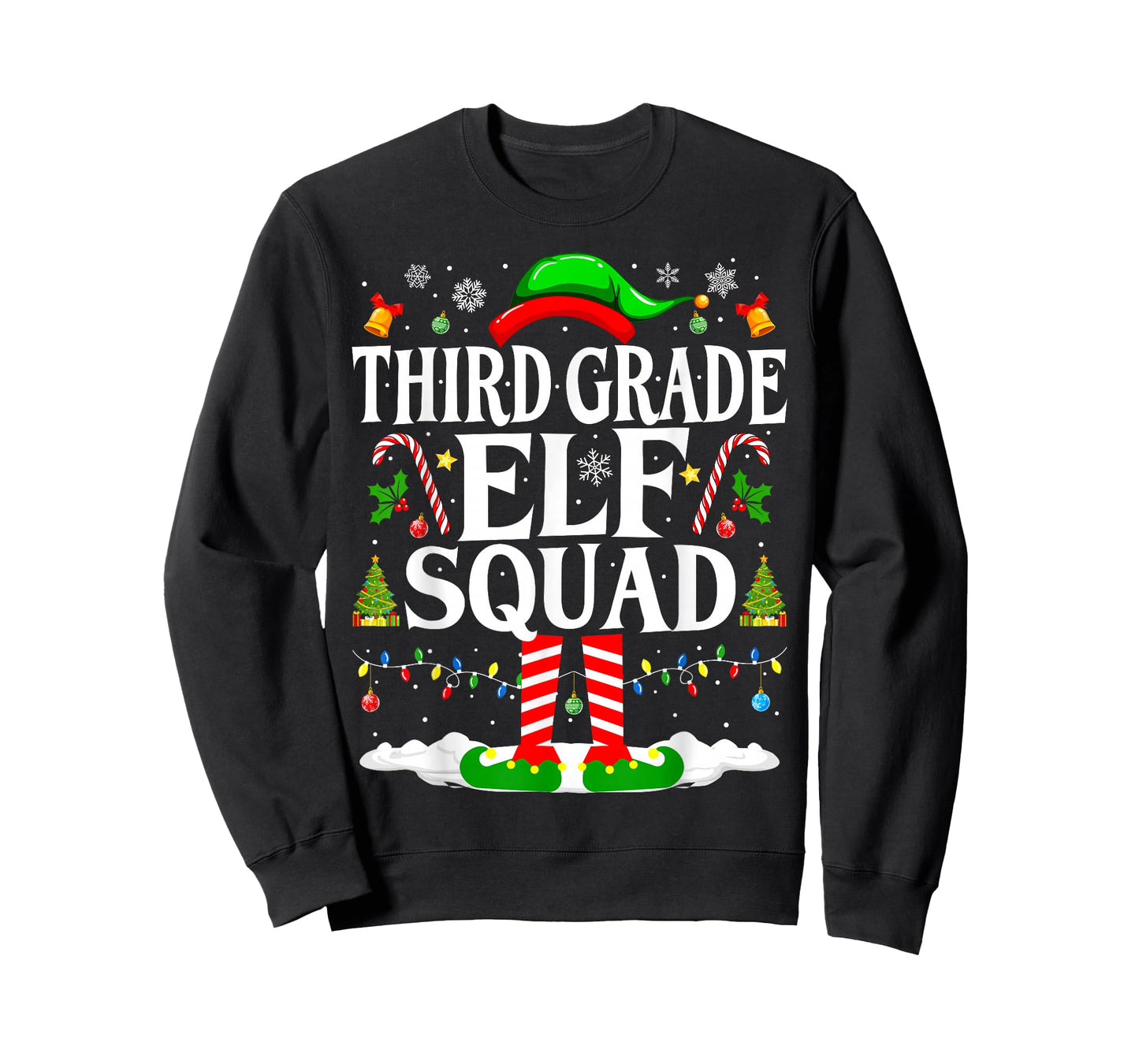 3rd Grade Elf Squad Xmas Funny Christmas Third Grade Elf T-Shirt