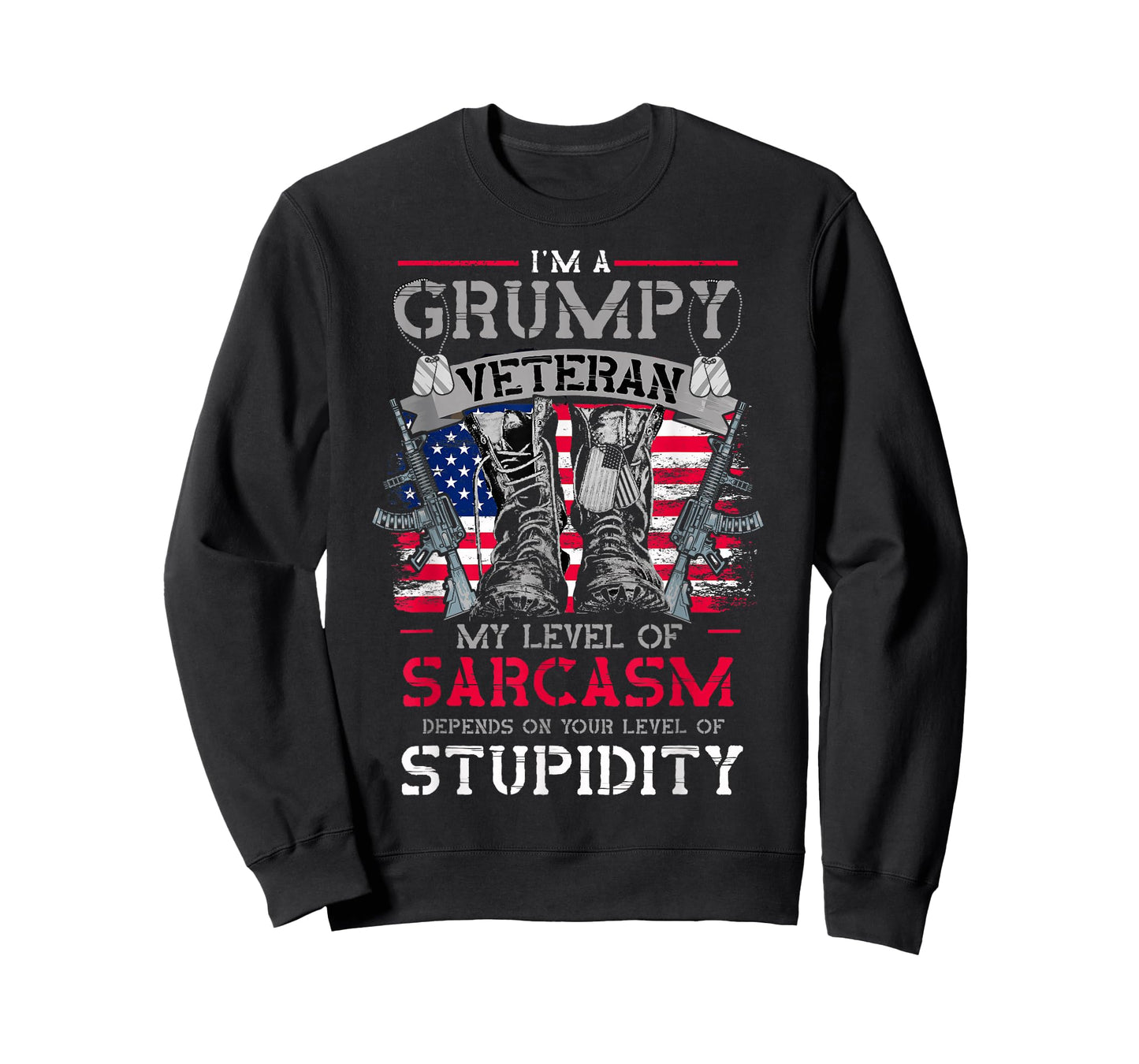 I'm Grumpy Old Veteran My Level of Sarcasm Depends On Tee T-Shirt