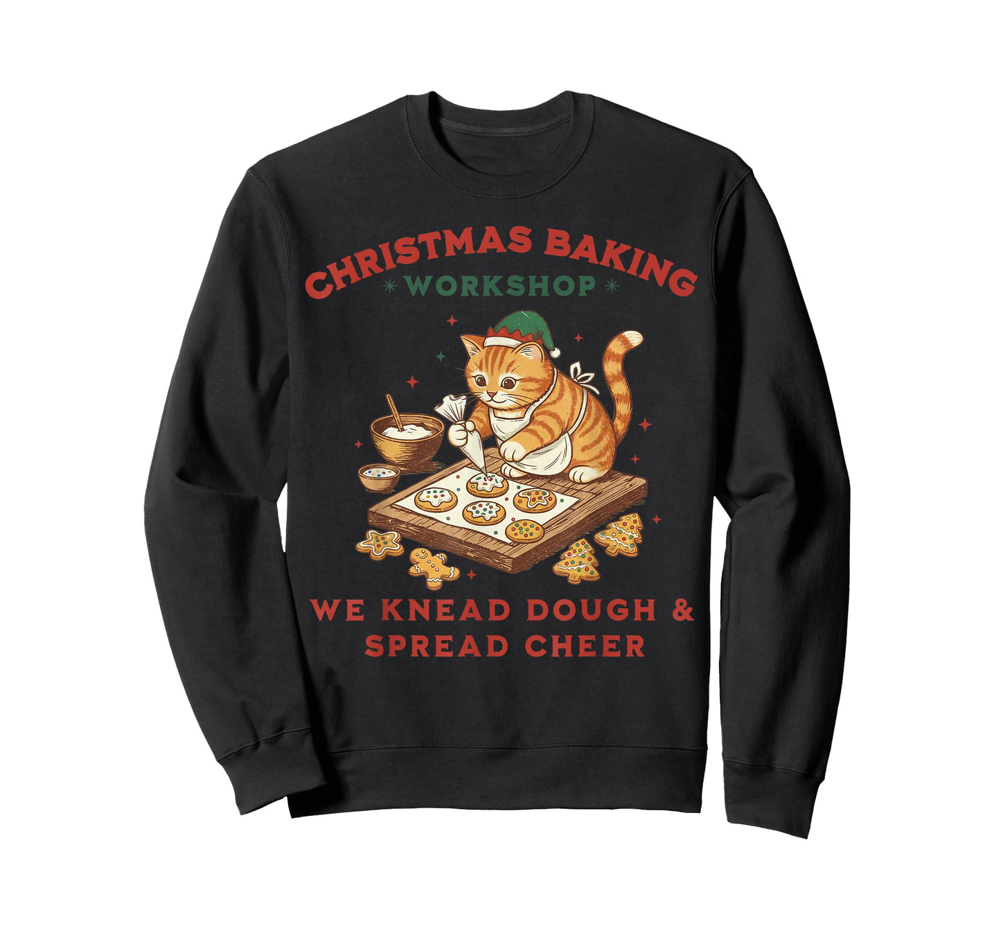 Cute Cat Christmas Baking Workshop Gifts for Men Women Kid T-Shirt